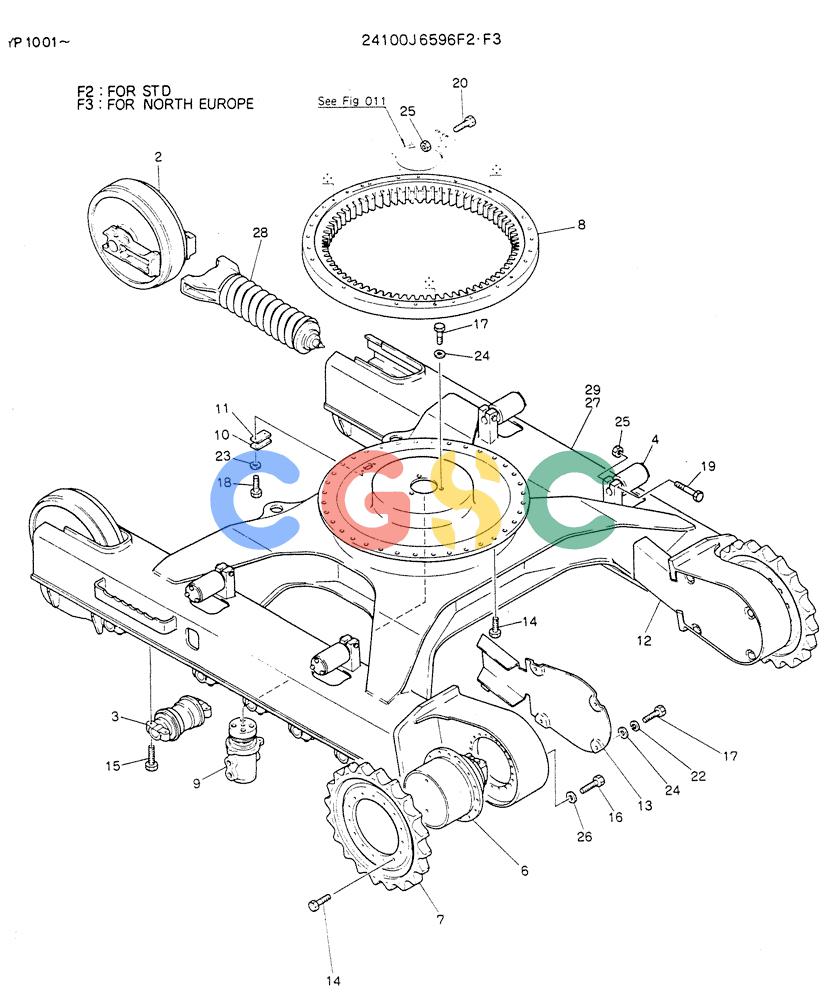 神钢零件查询(K905LC) - MARK II EXCAVATOR BTW YP1001 - YP1281 (1/87-12/03) (06-003) - INSTAL, LOW (FOR LONG CRAWLER) Kobelco
