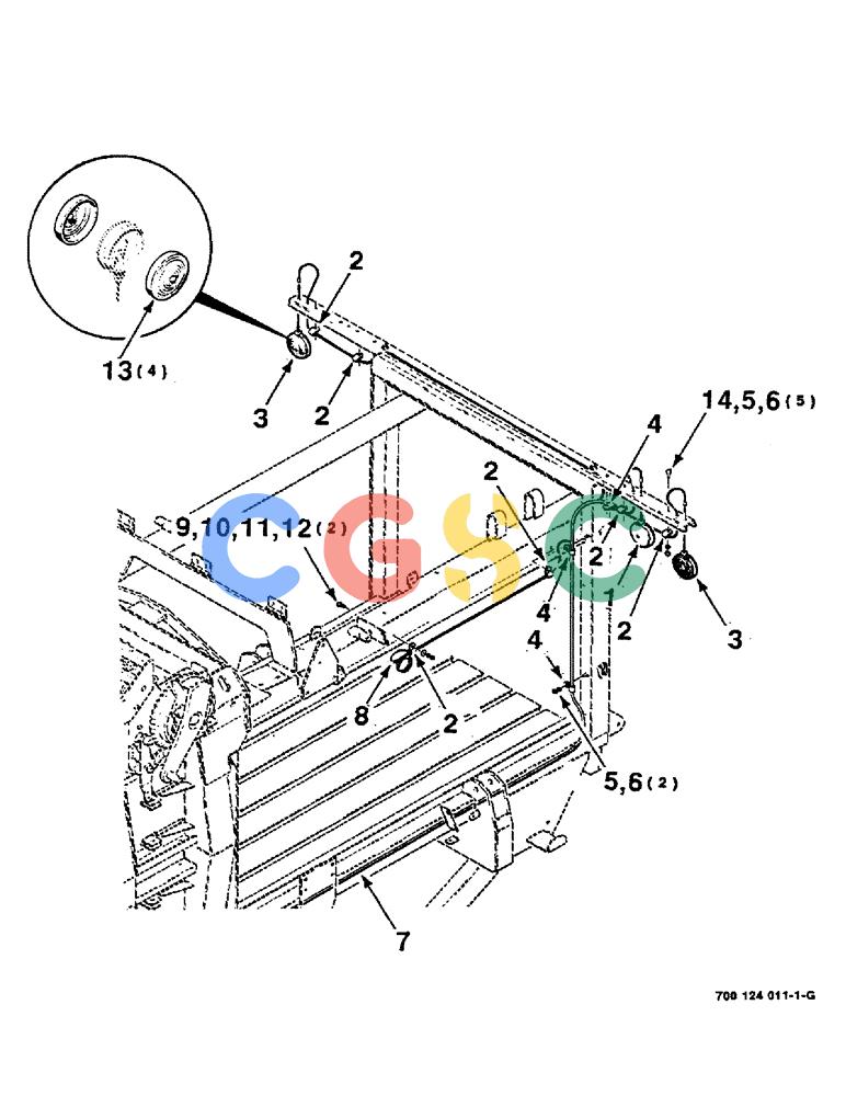 凯斯零件查询(8580) - CASE IH LARGE RECTANGULAR BALER (1/88-12/98) (04-04) - LIGHTS ASSEMBLY, TAIL AND FLASHER Case Agriculture