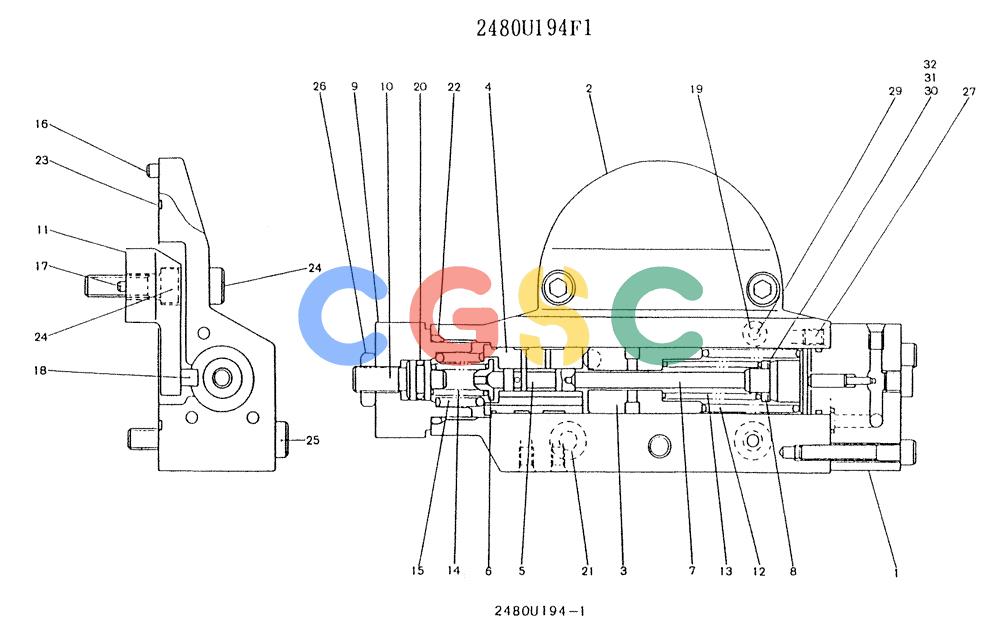 神钢零件查询(K903) - MARK II EXCAVATOR BTW LE6601 - LE7871 (1/88-12/03) (11-068) - CONTROLLER ASSY, (P/N 2480U194F1) Kobelco