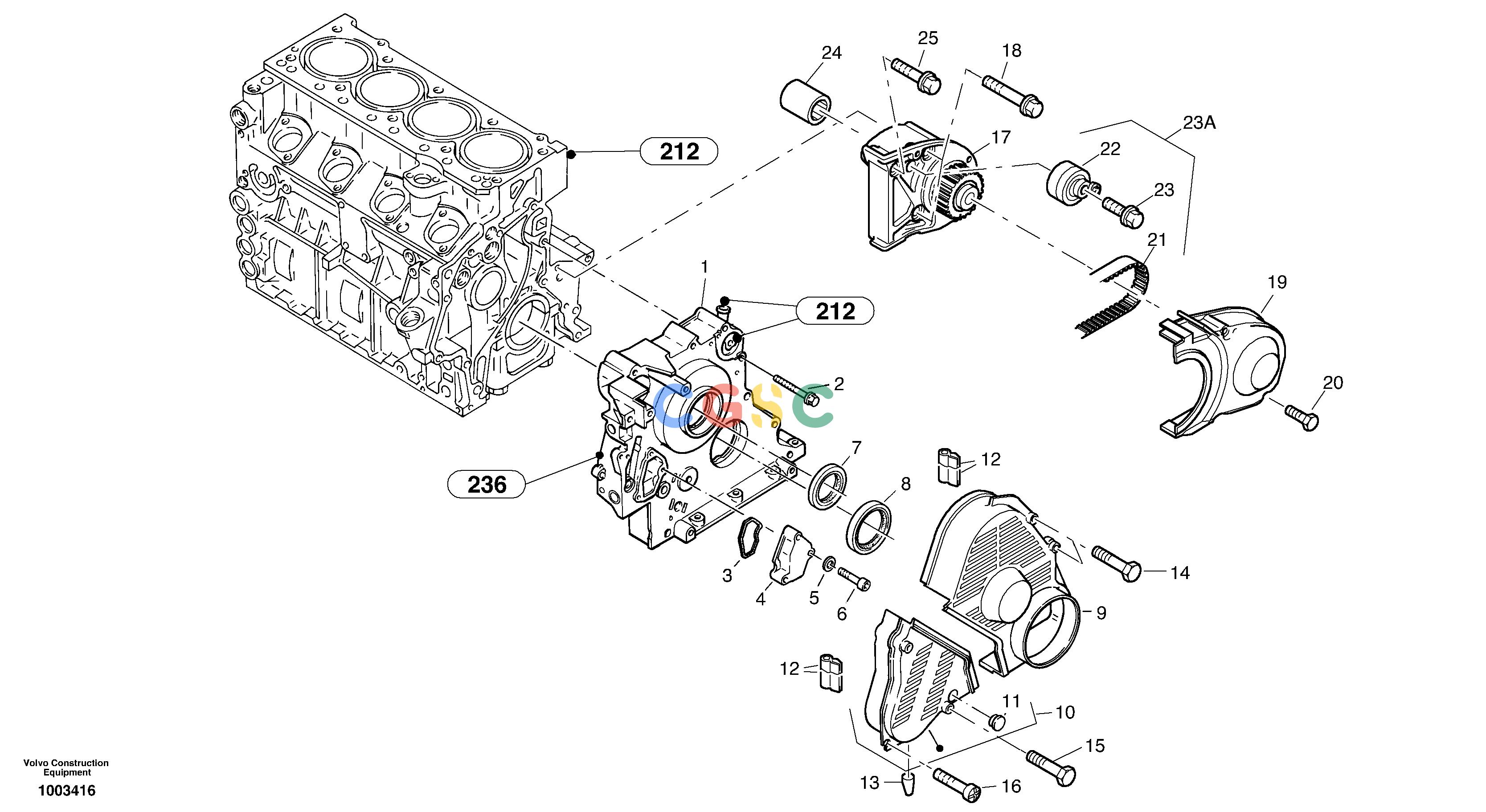 沃尔沃零件查询L20B Timing gear housing (front cover)TYPE 170 SER NO - 0499 NoneNoneNoneAutodata Volvo online