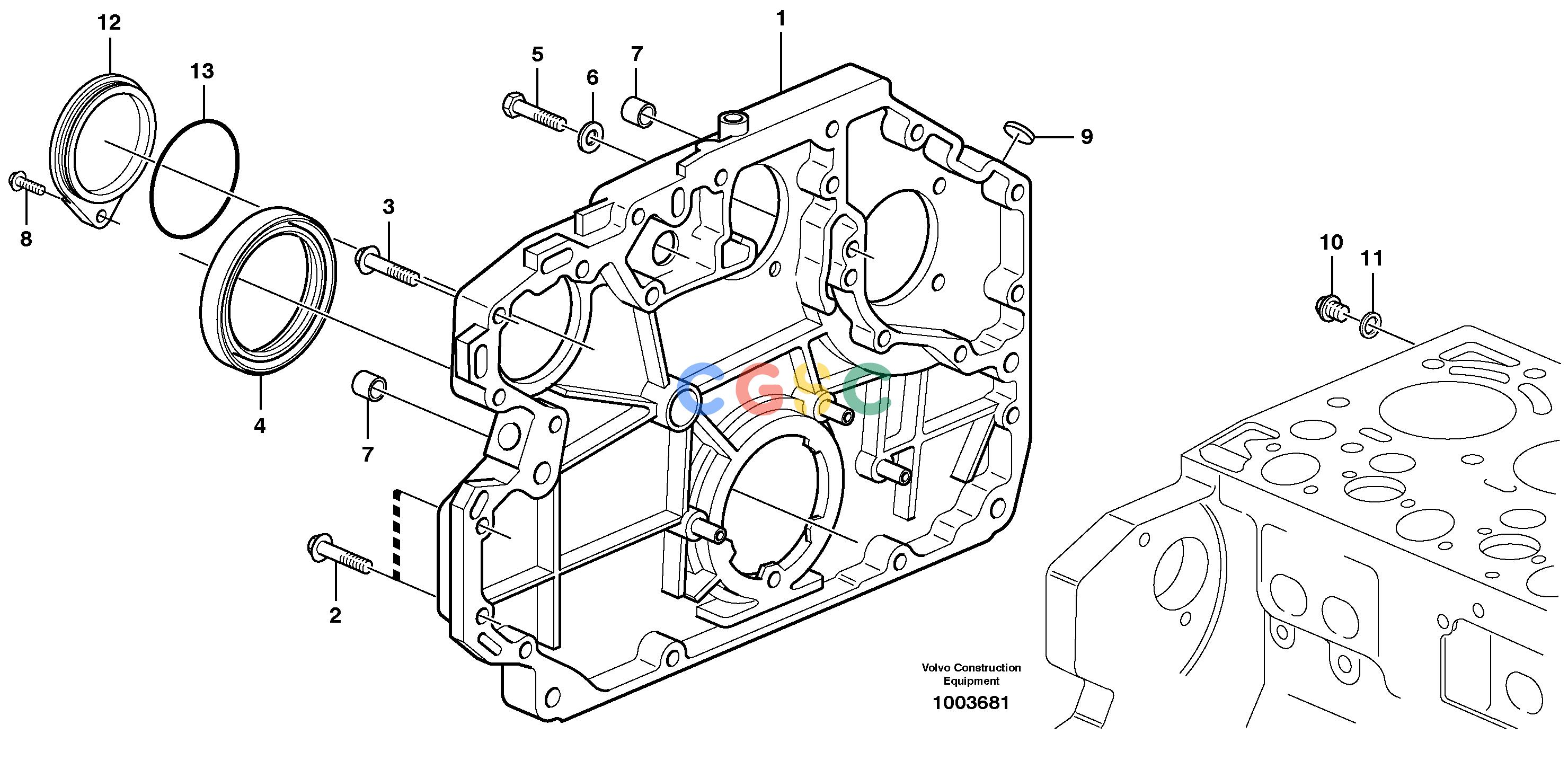 沃尔沃零件查询L90E Timing gear casing and gearsNone NoneNoneNoneAutodata Volvo online