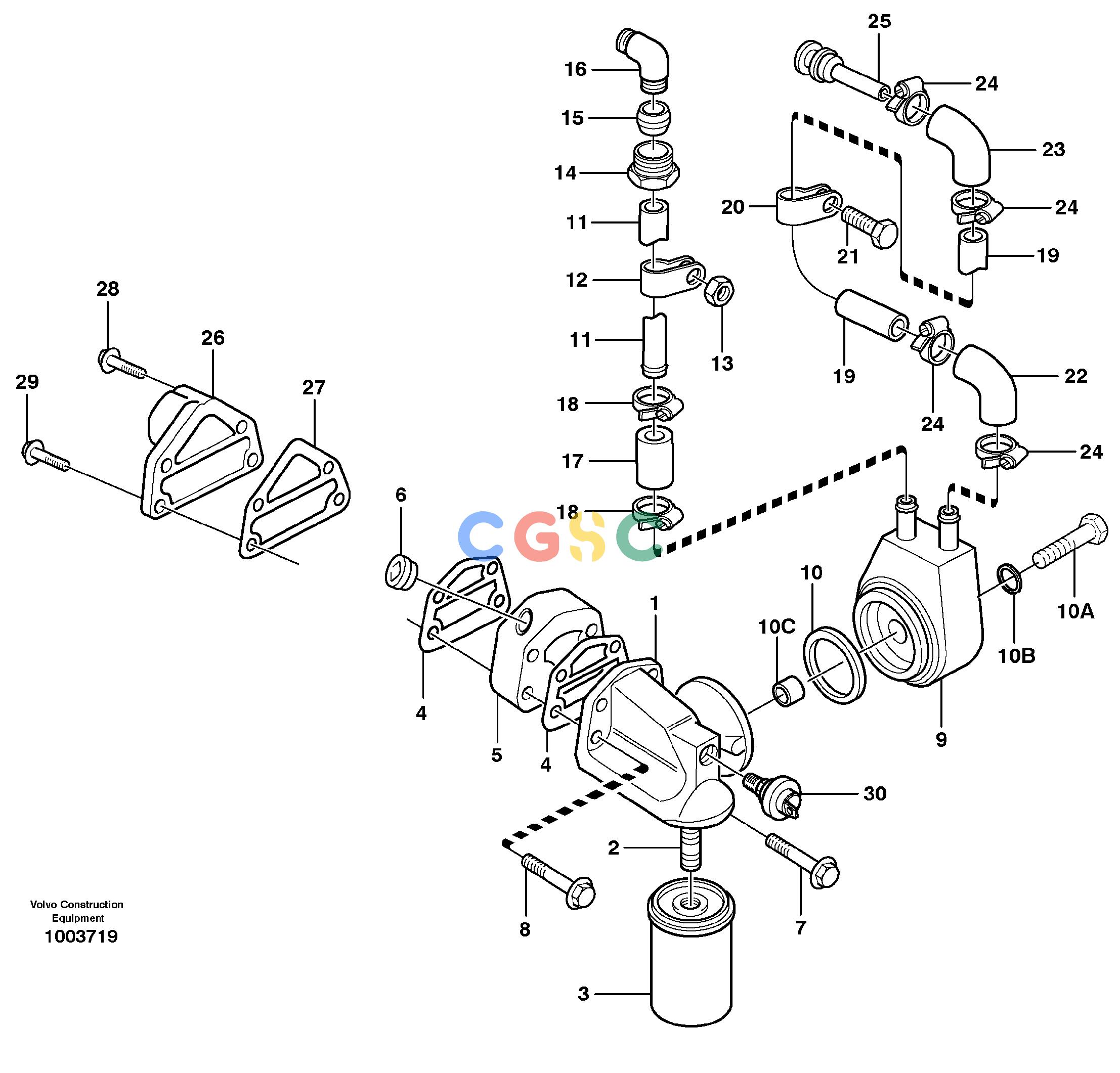 沃尔沃零件查询EW140 Oil coolerSER NO 1001-1487 NoneNoneNoneAutodata Volvo online