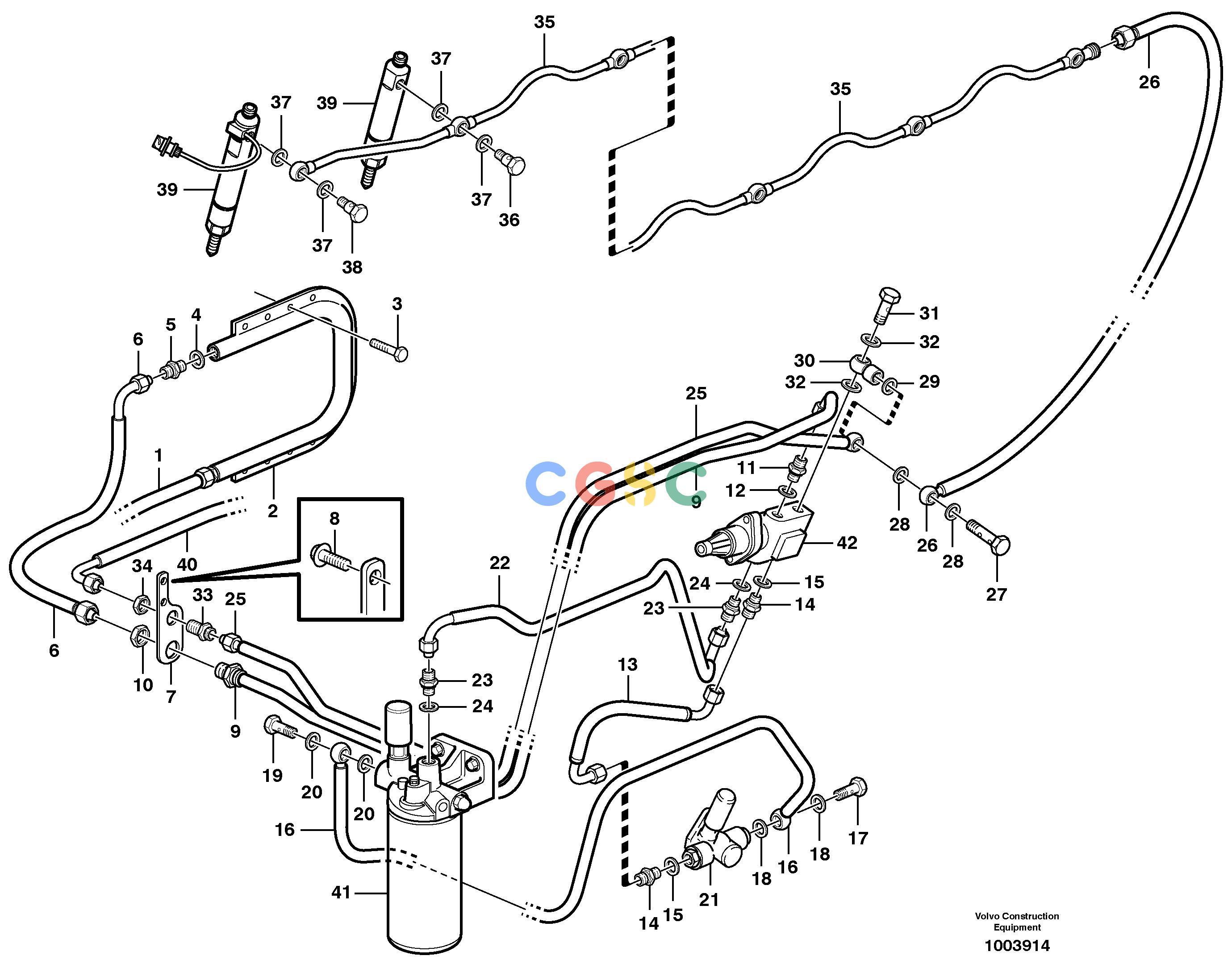 沃尔沃零件查询A30D Fuel pipes, radiator - injection pumpS/N -11999, - 60093 USA S/N-72999 BRAZIL8188145-37417VOE8188145NoneAutodata Volvo online