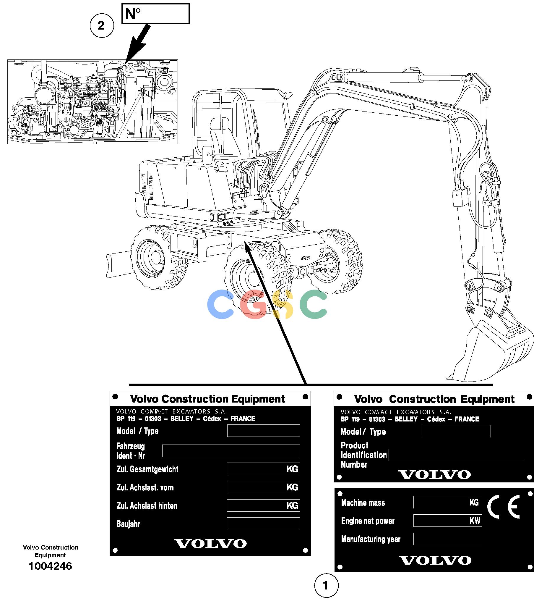 沃尔沃零件查询EW50 Product identification plateTYPE 256 NoneNoneNoneAutodata Volvo online