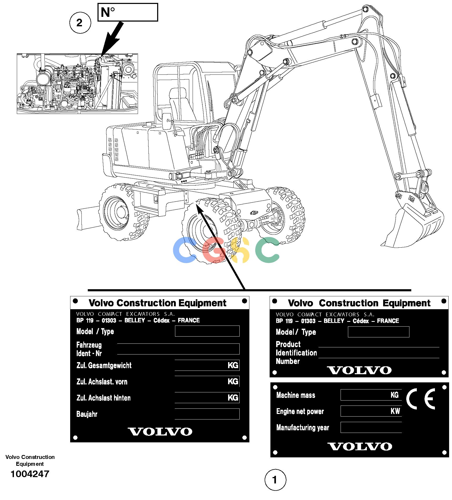 沃尔沃零件查询EW50VV Product identification plateTYPE 256 NoneNoneNoneAutodata Volvo online