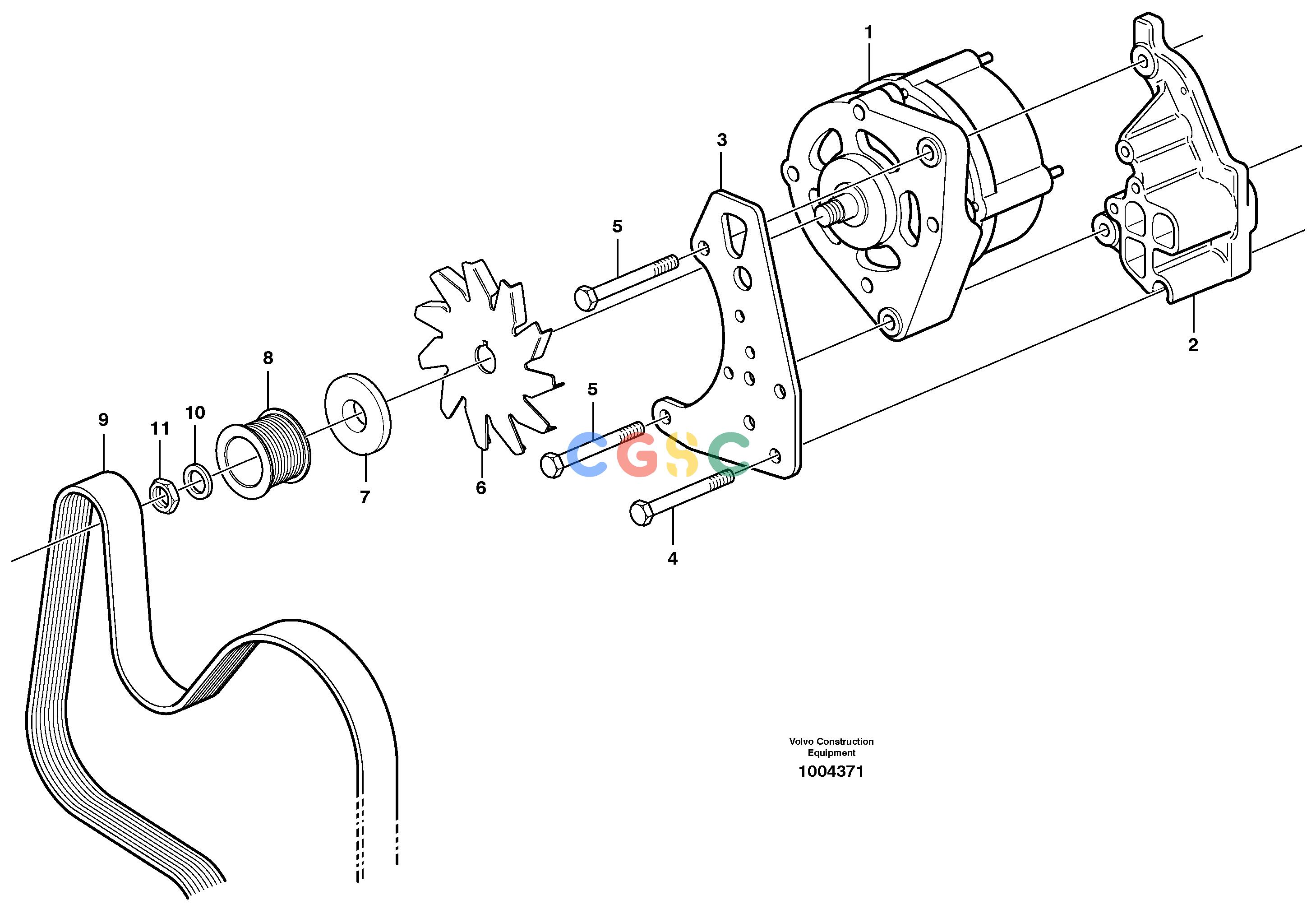 沃尔沃零件查询EW145B Alternator with assembling detailsNone8279320-NoneNoneNoneENG - 984556Autodata Volvo online