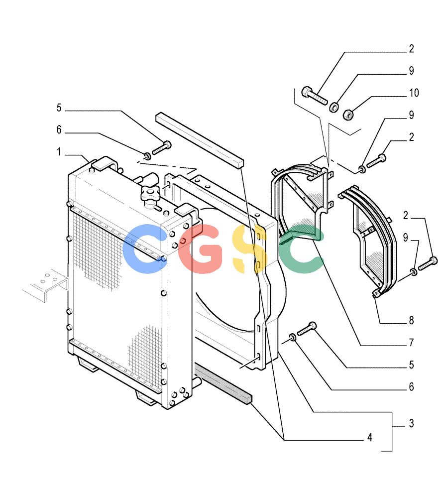 纽荷兰零件查询(FL145) - CRAWLER LOADER (N.A. VERSION) (11/98-) (0.550[01]) - ENGINE COOLING SYSTEM - WATER RADIATOR New Holland Constructuion