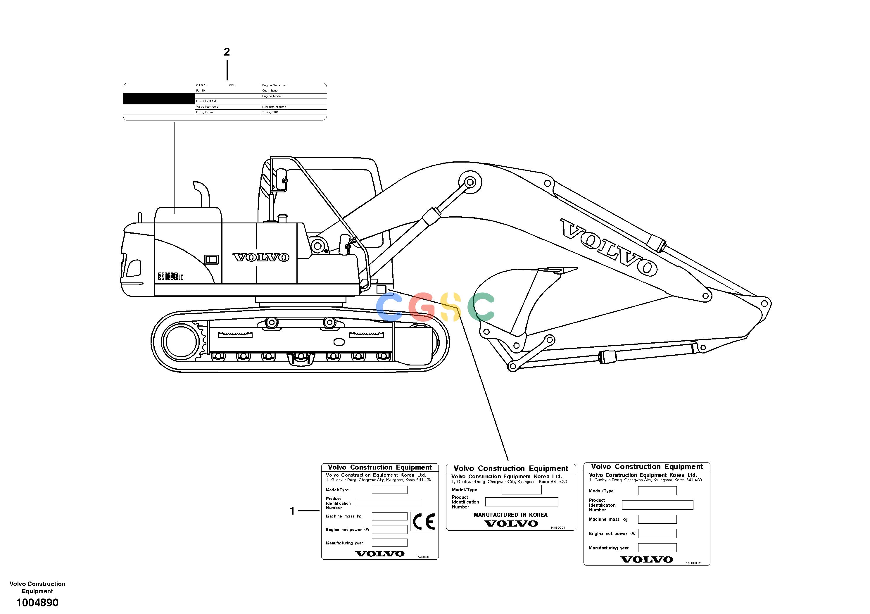 沃尔沃零件查询EC160B Product identification platePRIME S/N 12001- NoneNoneNoneAutodata Volvo online