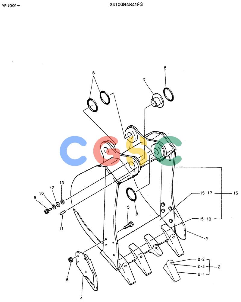 神钢零件查询(MD140BLC) - EXCAVATOR BTW YP1001 - YP1281 (1/80-12/06) (09-004) - BUCKET ASSY, 0.3M Kobelco