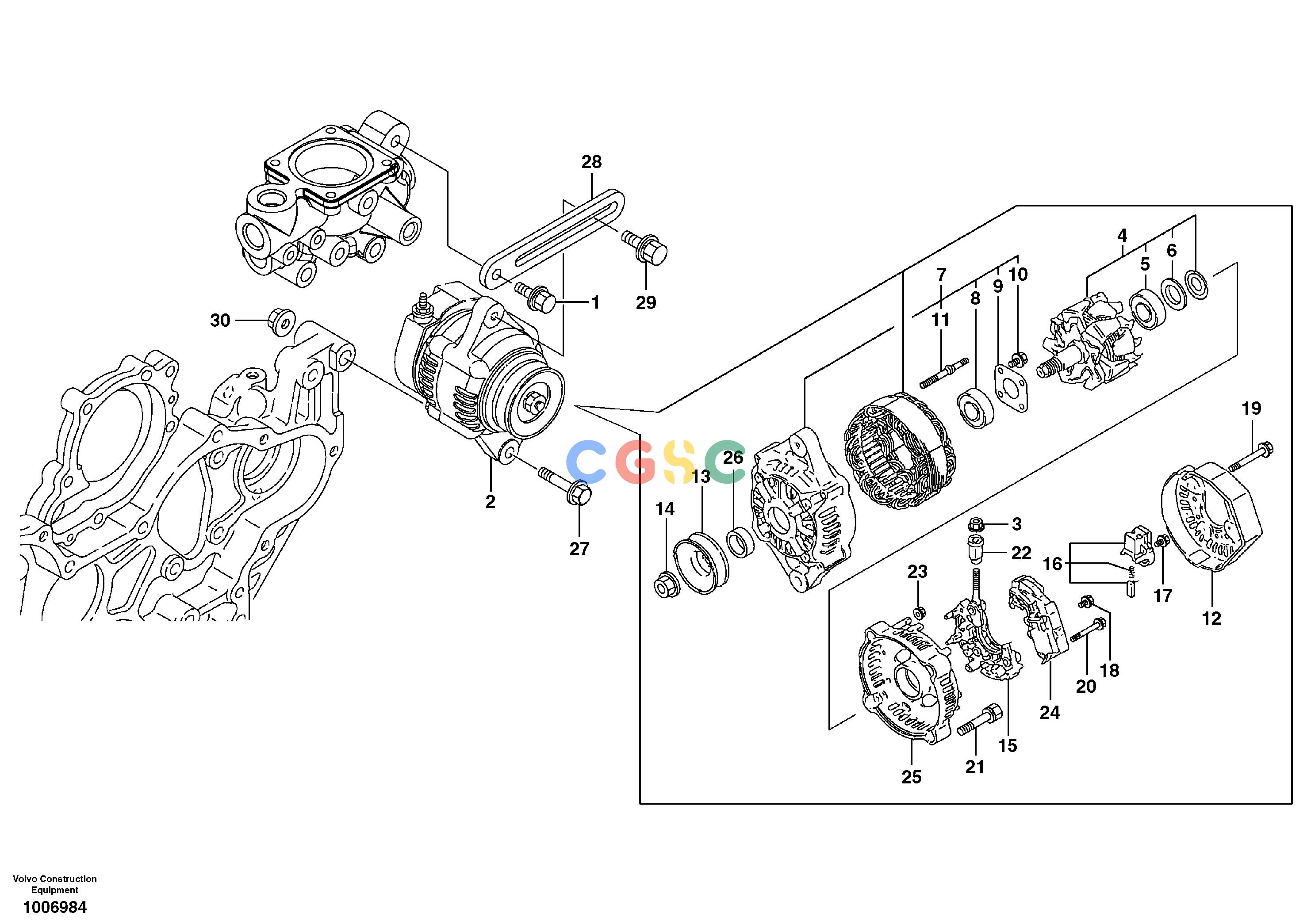 沃尔沃零件查询EW55B Alternator with assembling detailsNone8278942-8278943NoneNoneNoneAutodata Volvo online