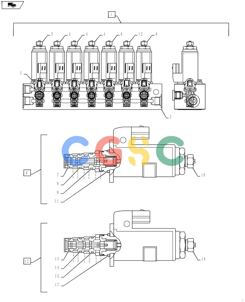神钢零件查询(ED160 BLADE) - HYDRAULIC EXCAVATOR - ASN LH02-01501 (9/12-12/13) (35.357.AG[02]) - SOLENOID VALVE, ASSY Kobelco
