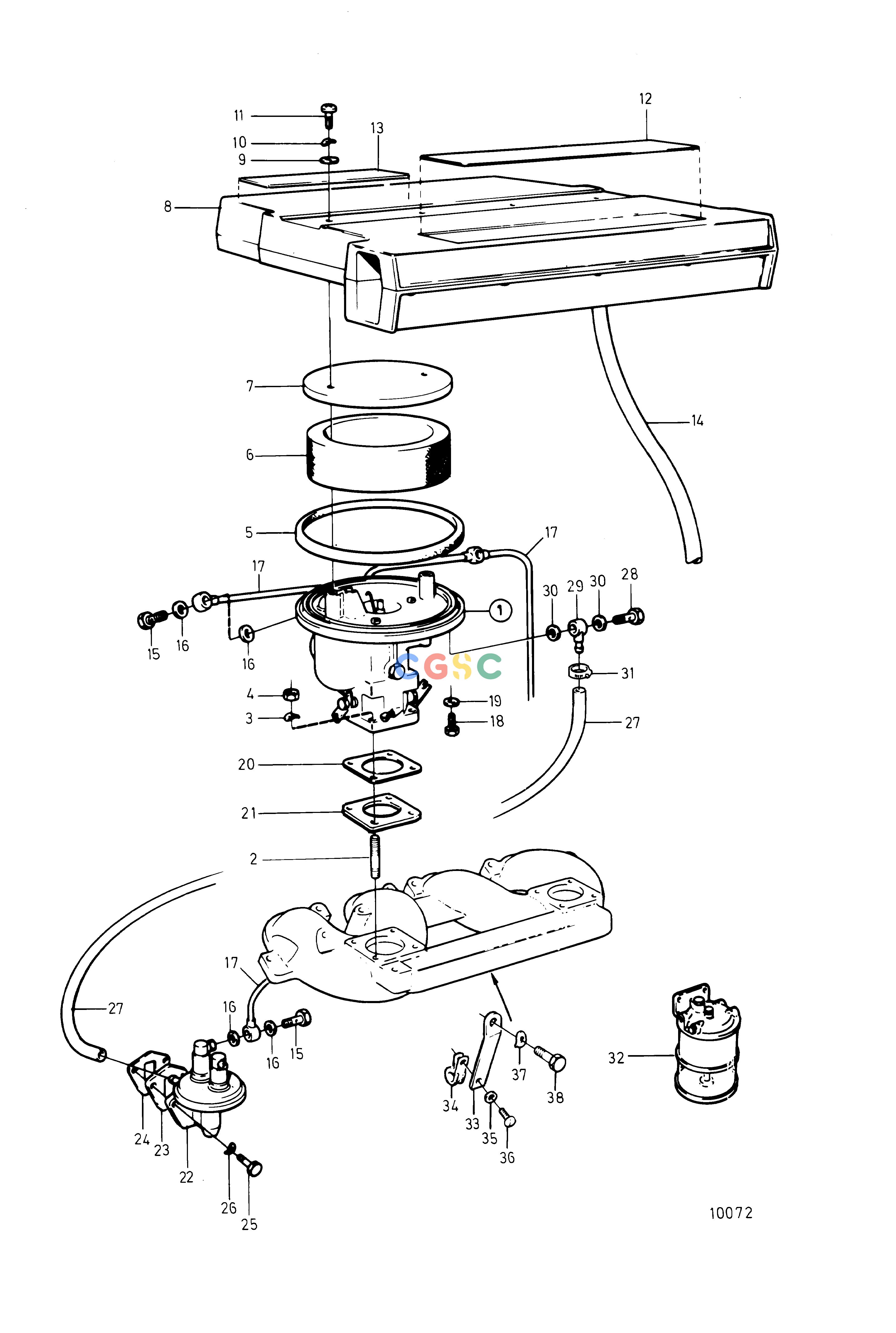 沃尔沃零件查询230A; 230B; 250A; 250BFuel SystemFuel SystemEPC Volvo Penta Parts catalog
