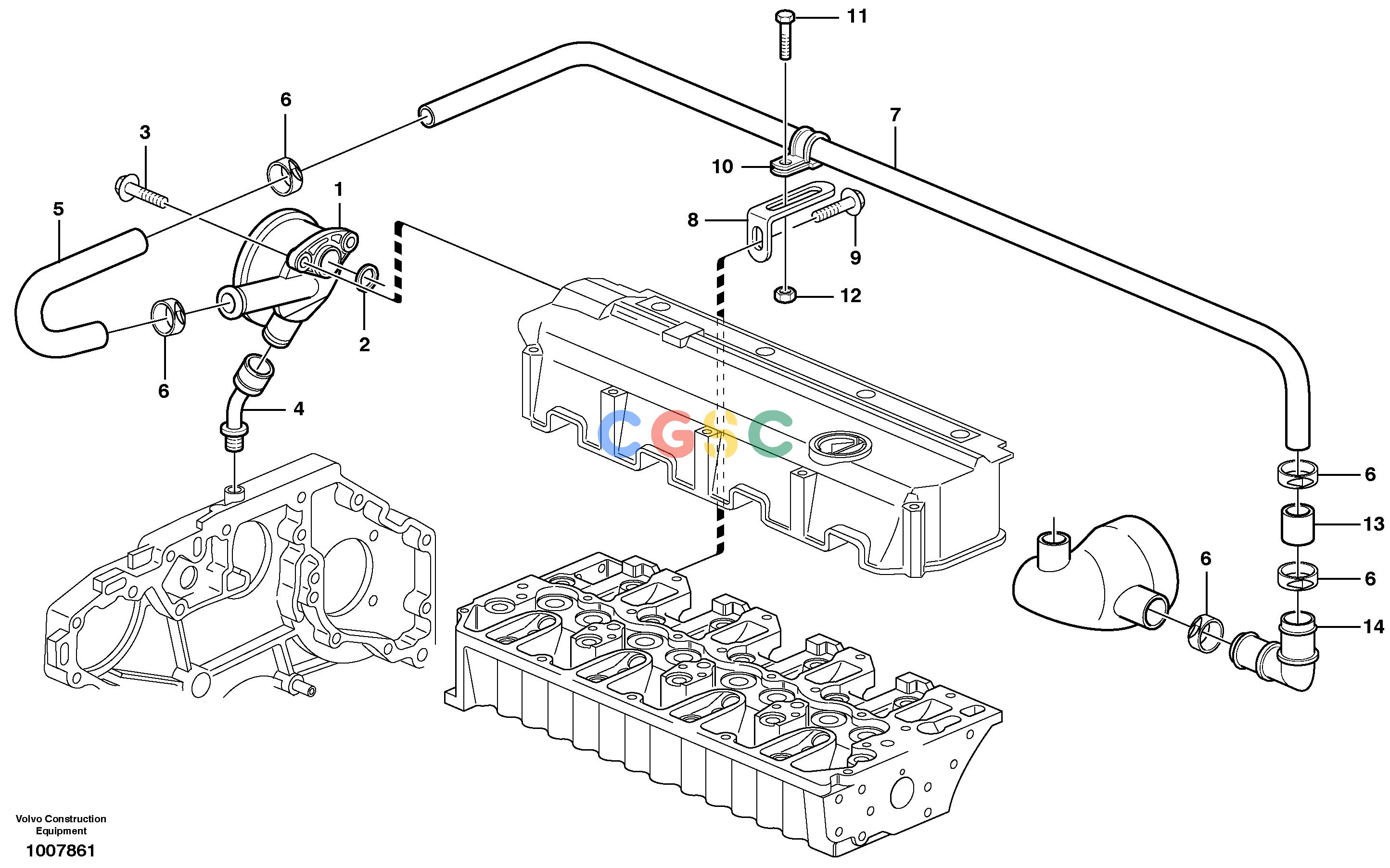 沃尔沃零件查询EW140B Crankcase ventilationNone NoneNoneNoneAutodata Volvo online