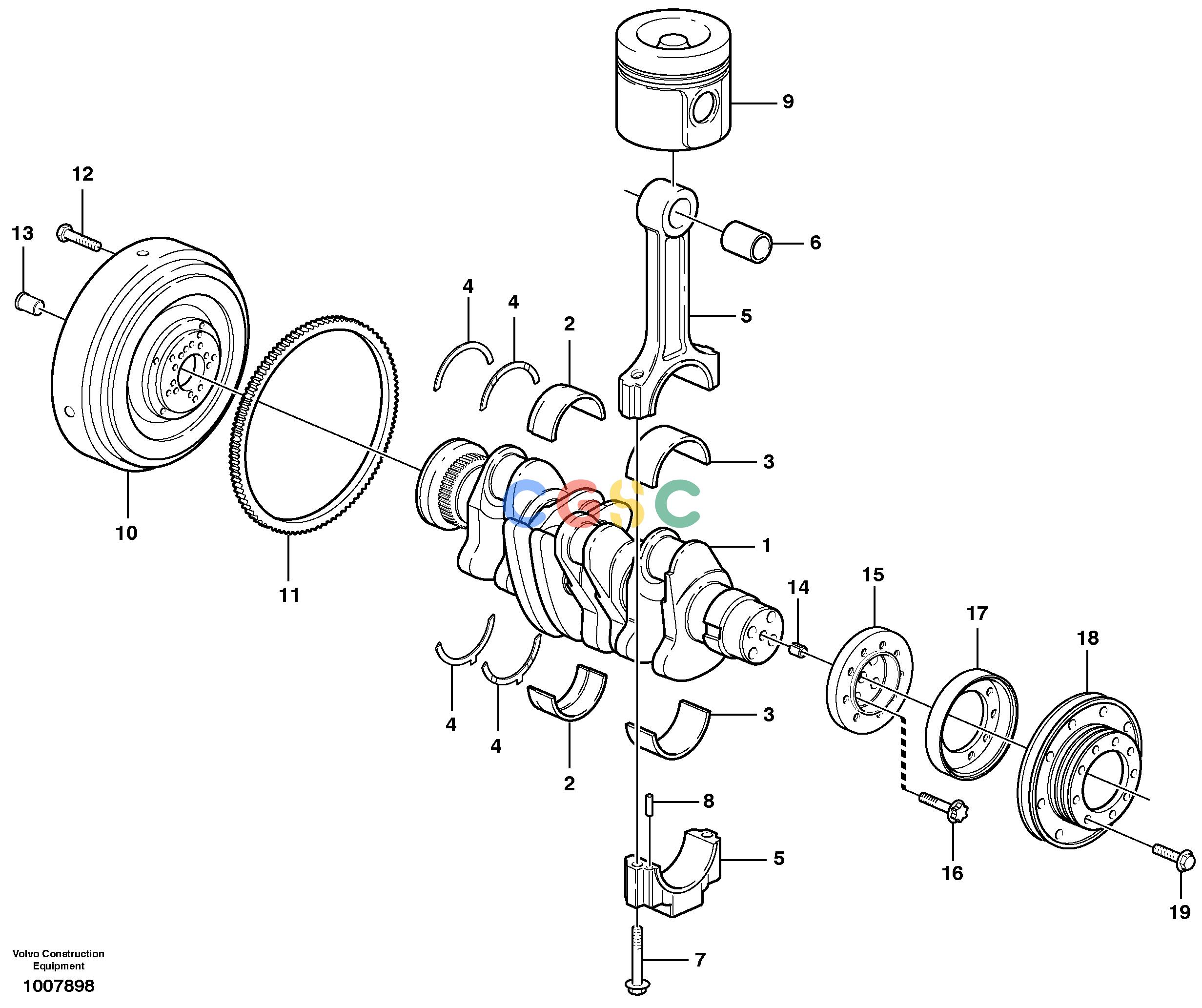 沃尔沃零件查询EW140B Crankshaft and related partsNone NoneNoneNoneAutodata Volvo online