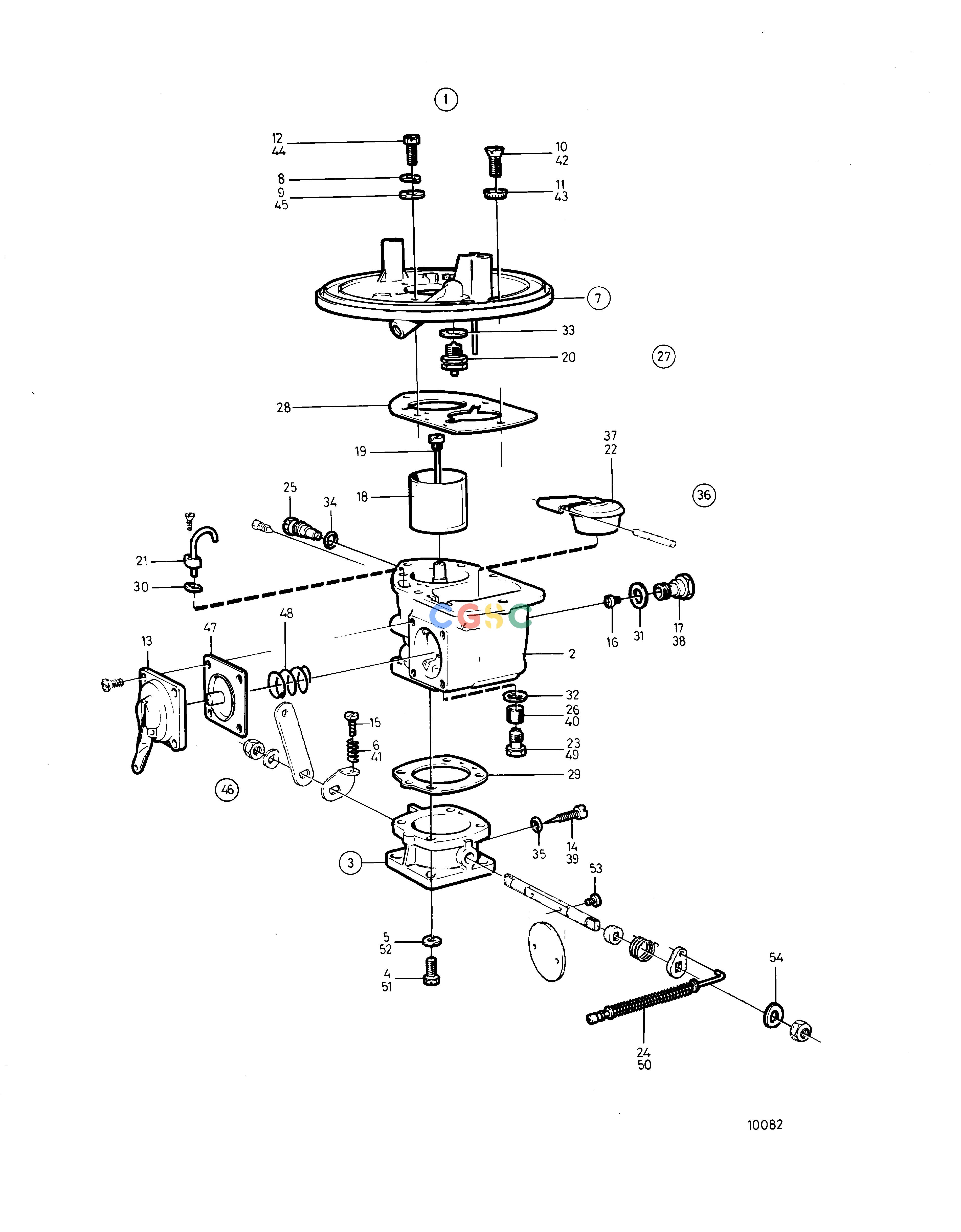 沃尔沃零件查询230A; 230B; 250A; 250BFuel SystemCarburetorEPC Volvo Penta Parts catalog