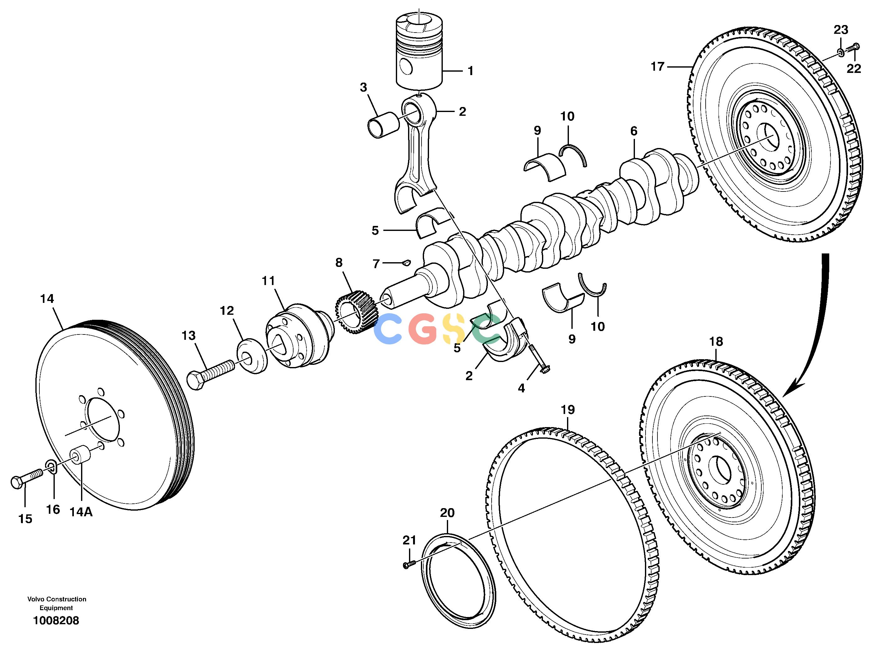 沃尔沃零件查询L150E Crankshaft and related partsS/N 6005 - 7549 S/N 63001 - 63085 NoneNoneNoneAutodata Volvo online
