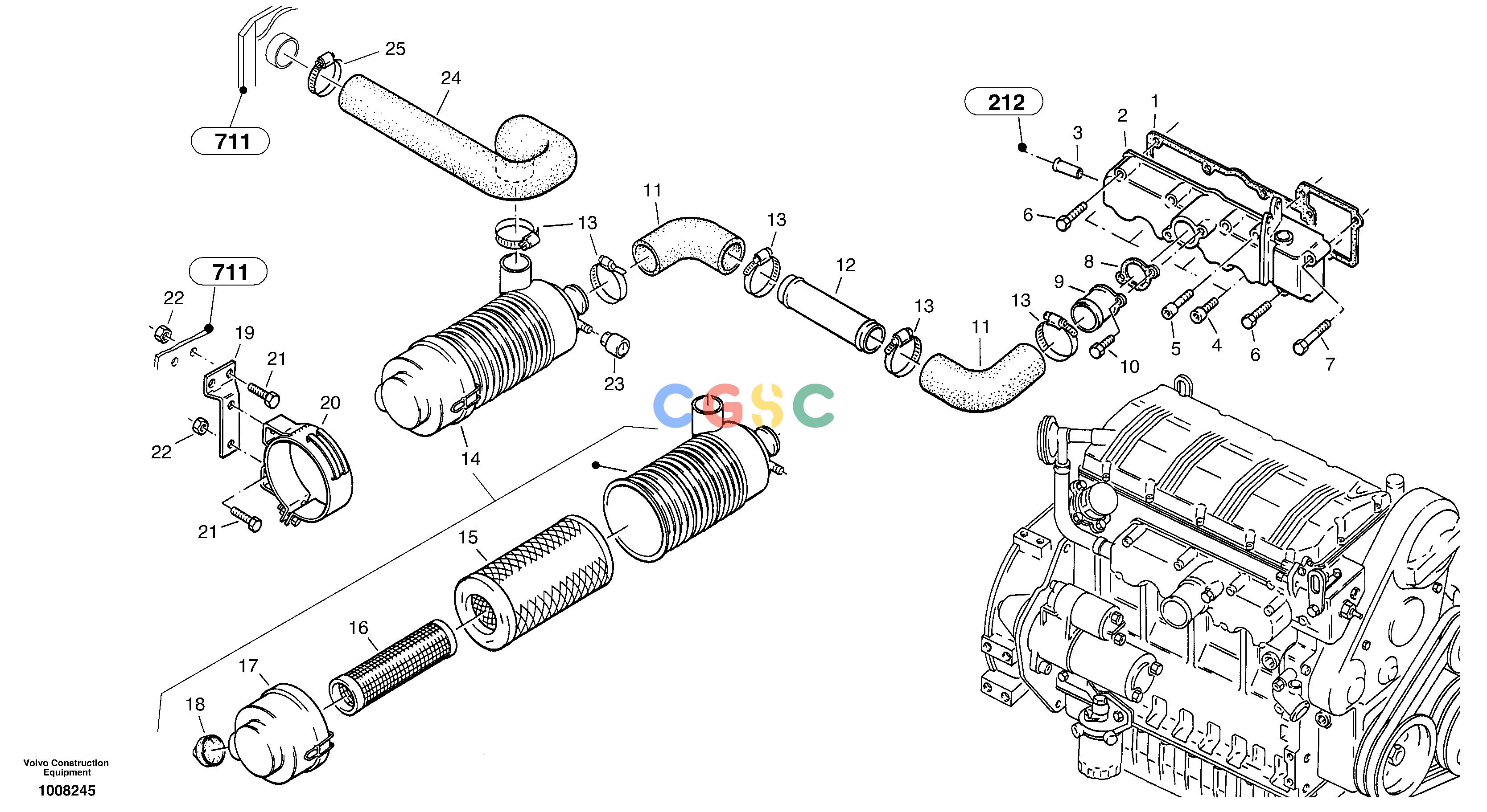 沃尔沃零件查询ZL302C Suction system, filterSER NO 2404001 - NoneNoneNoneAutodata Volvo online