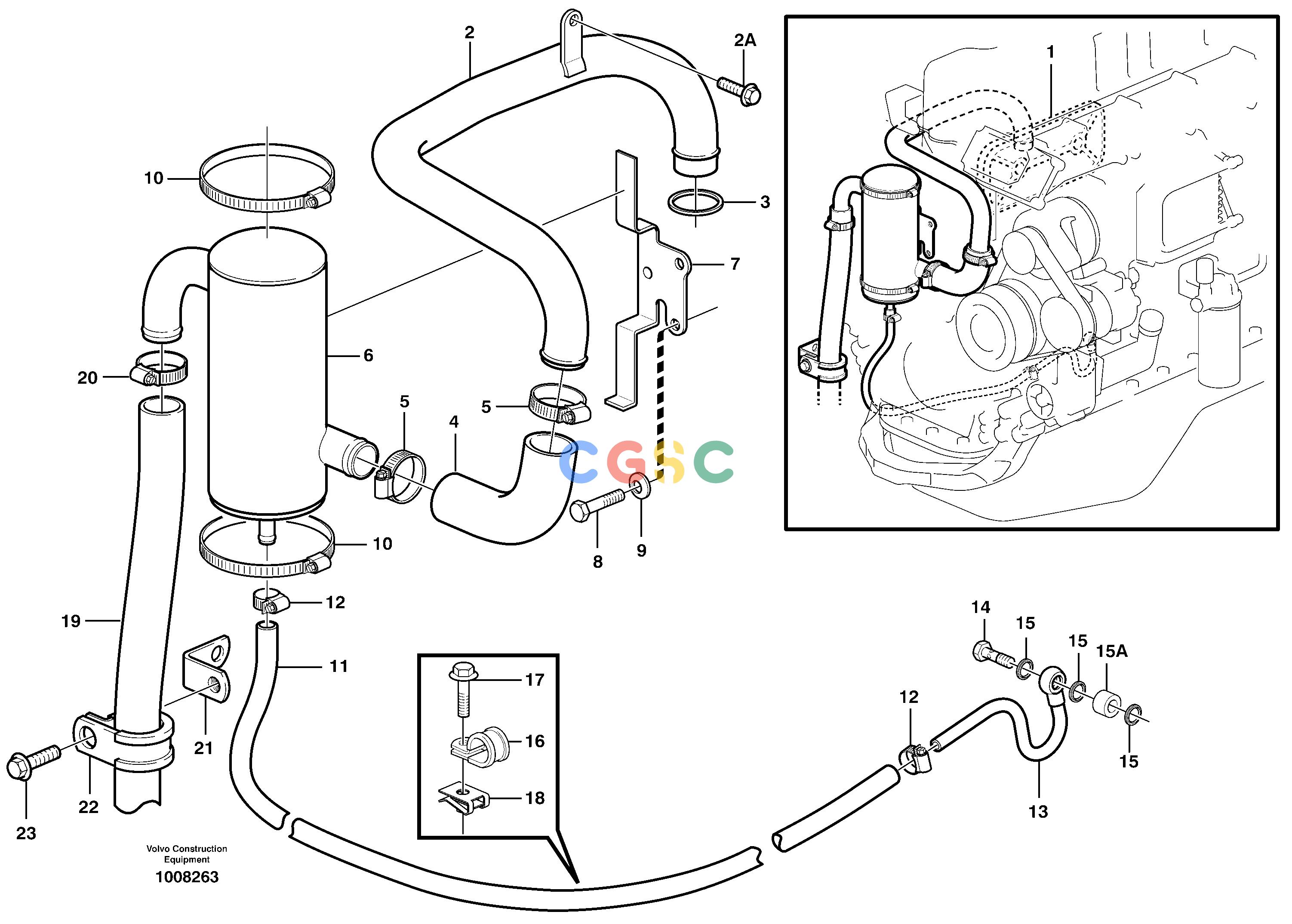 沃尔沃零件查询L150E Crankcase ventilationS/N 6005 - 7549 S/N 63001 - 630858188146-33516VOE8188146NoneAutodata Volvo online