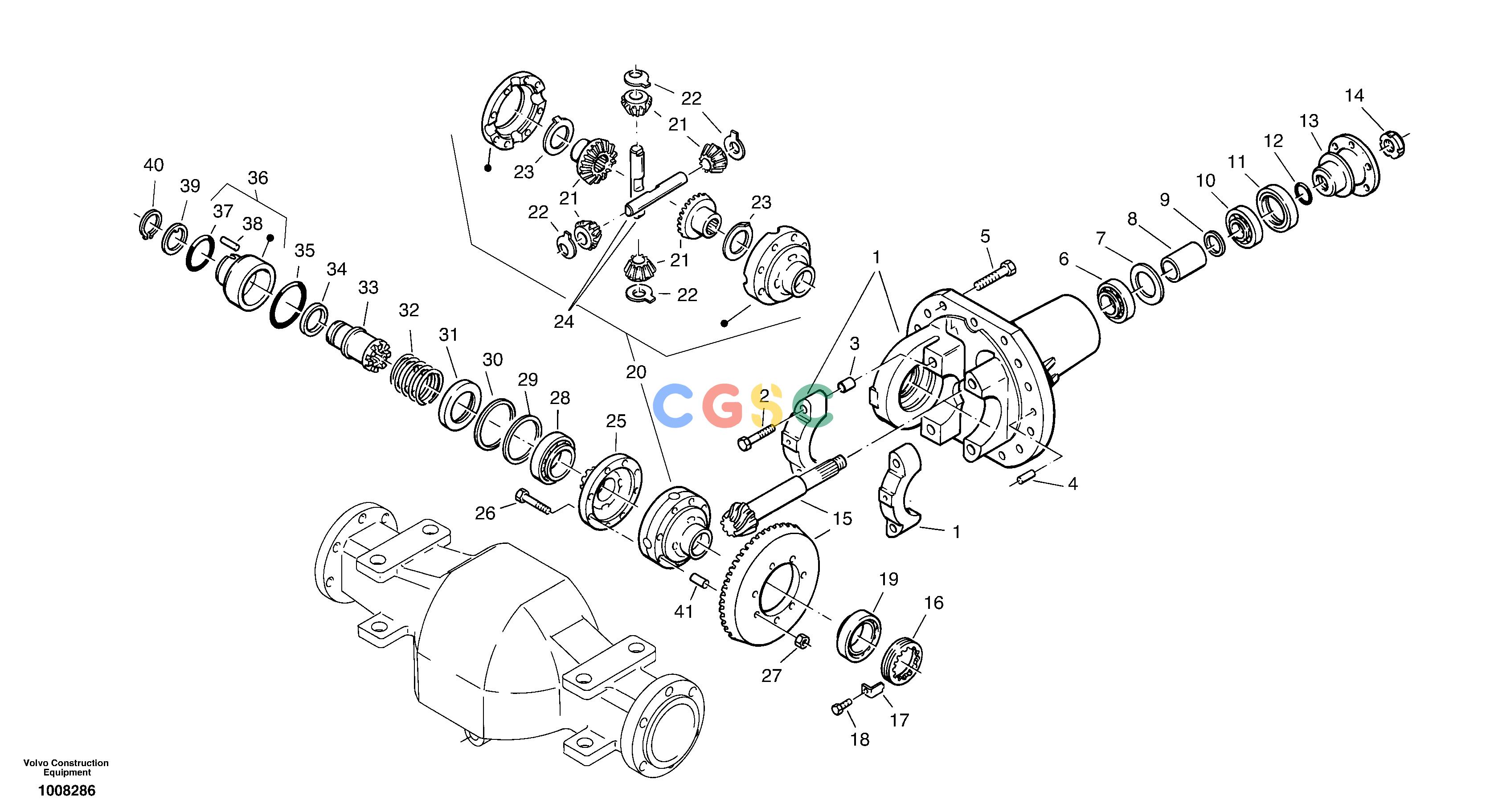 沃尔沃零件查询ZL302C Differential - front axleSER NO 2404001 - NoneNoneNoneAutodata Volvo online