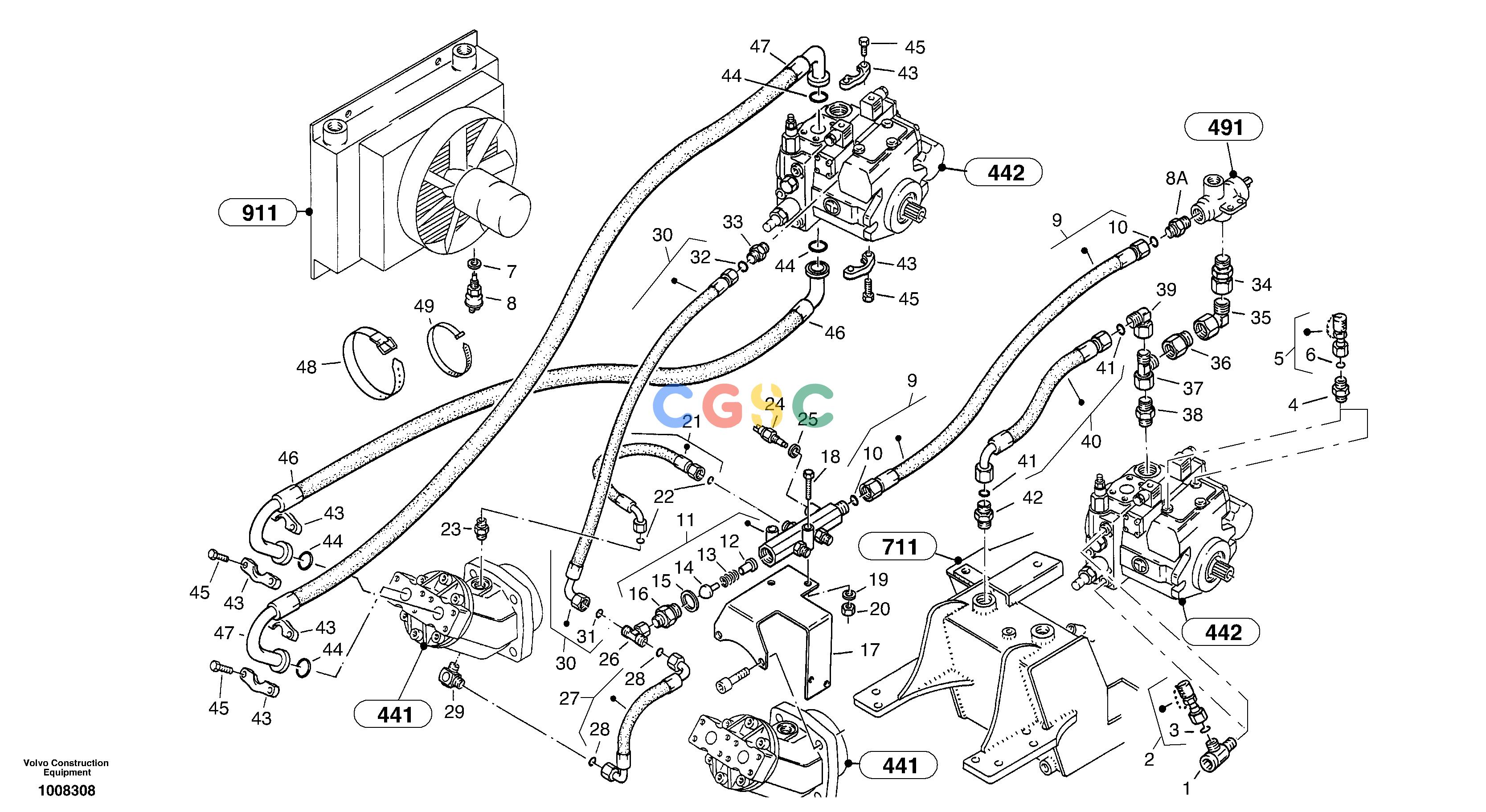 沃尔沃零件查询ZL302C Lines - hydrostatic driveSER NO 2404001 - NoneNoneNoneAutodata Volvo online