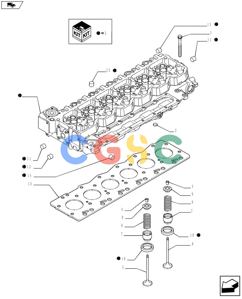 神钢零件查询(F4HFE613U A005) - ENGINE 5801366315 - 84169137 (3/10-) (10.101.01) - CYLINDER HEAD (504115961) Kobelco