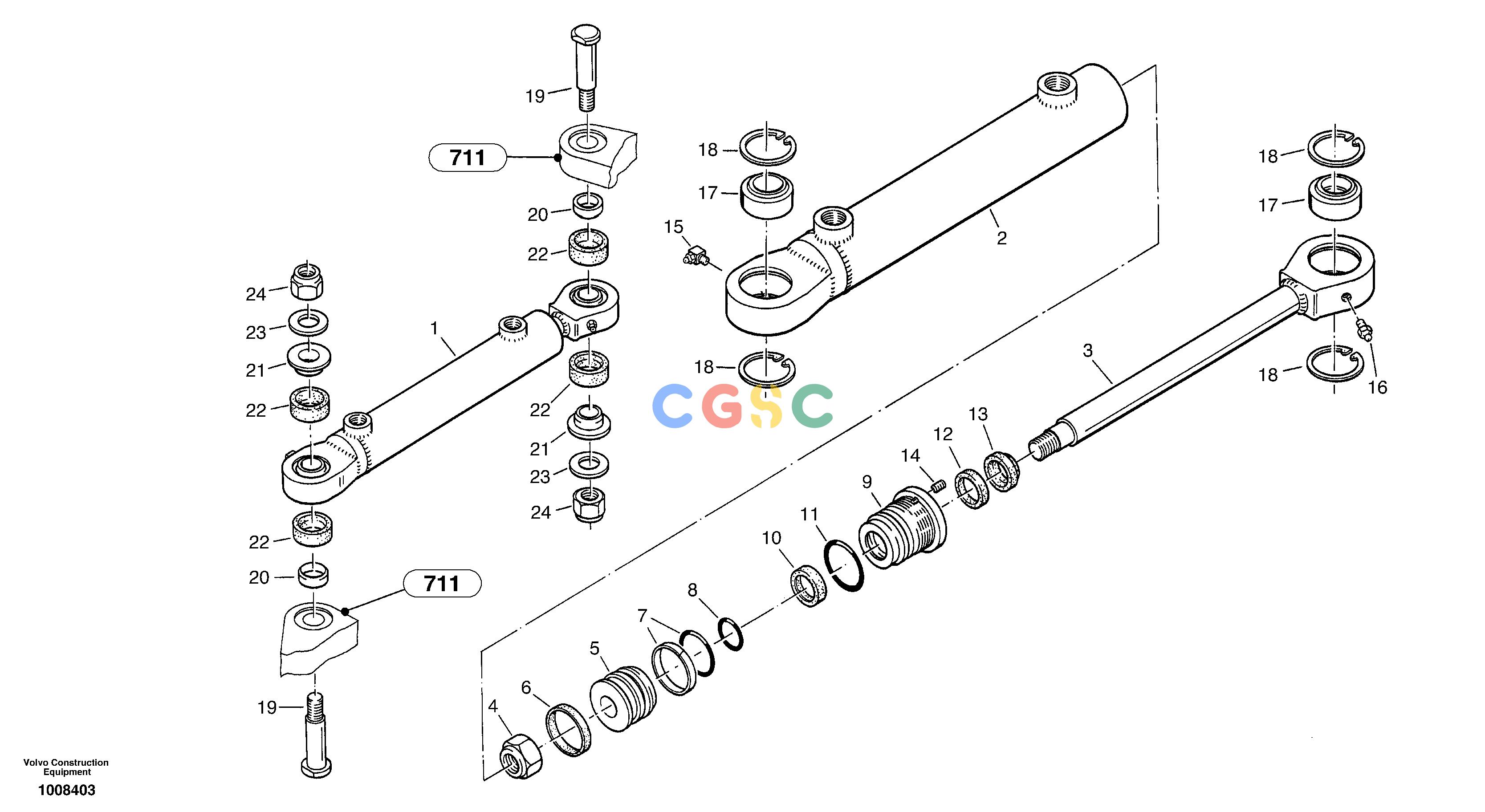 沃尔沃零件查询ZL302C Steering cylinderSER NO 2404001 - NoneNoneNoneAutodata Volvo online