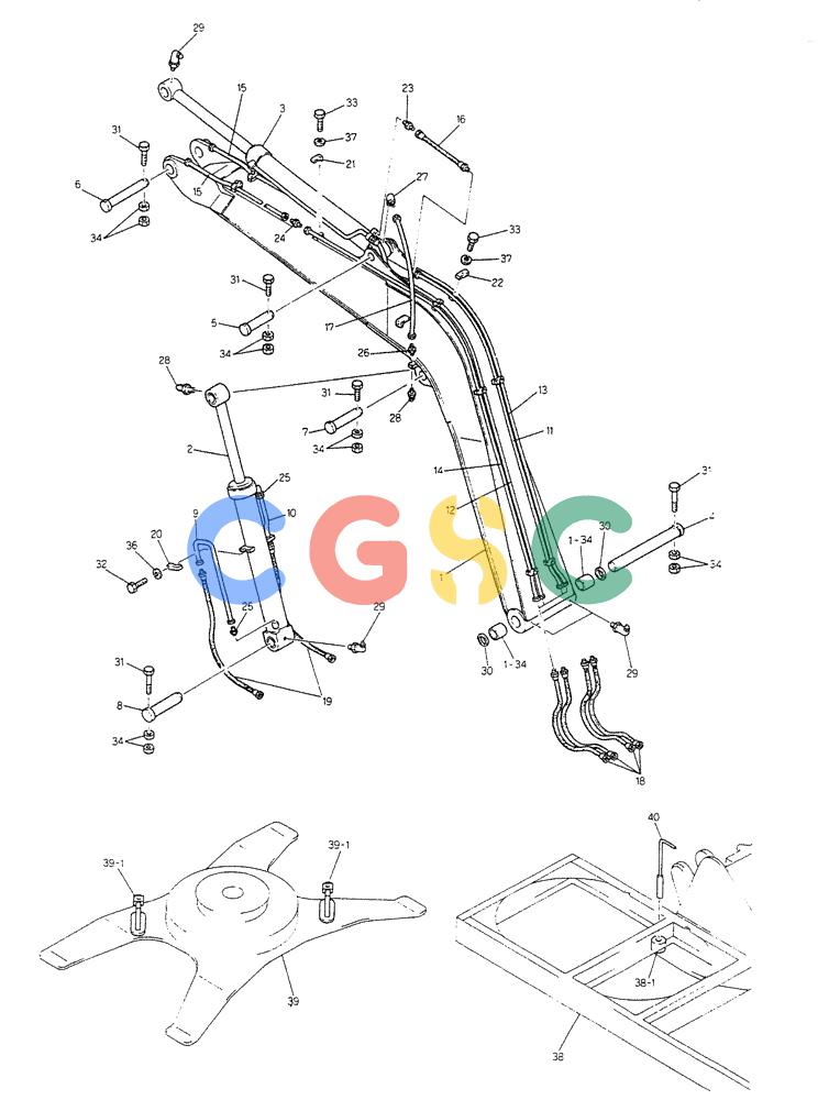 神钢零件查询(K903B) - EXCAVATOR ASN LE3401 (1/85-12/03) (11-015) - BOOM ASSY, 3.65M (FOR EXPORT) P/N 24100J4950F1 Kobelco