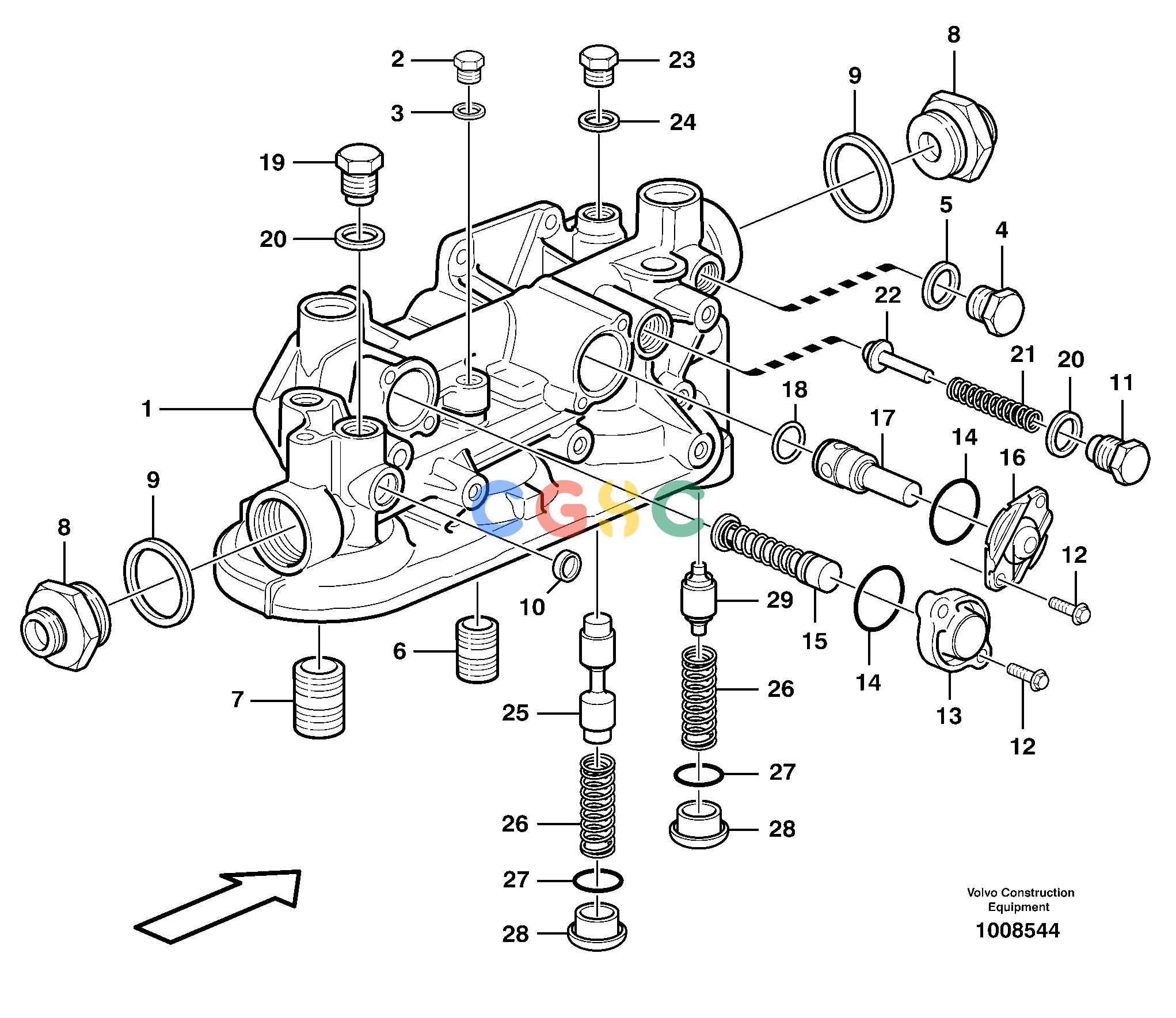 沃尔沃零件查询L150E Oil filter housingS/N 8001 - 9455 NoneNoneNoneAutodata Volvo online