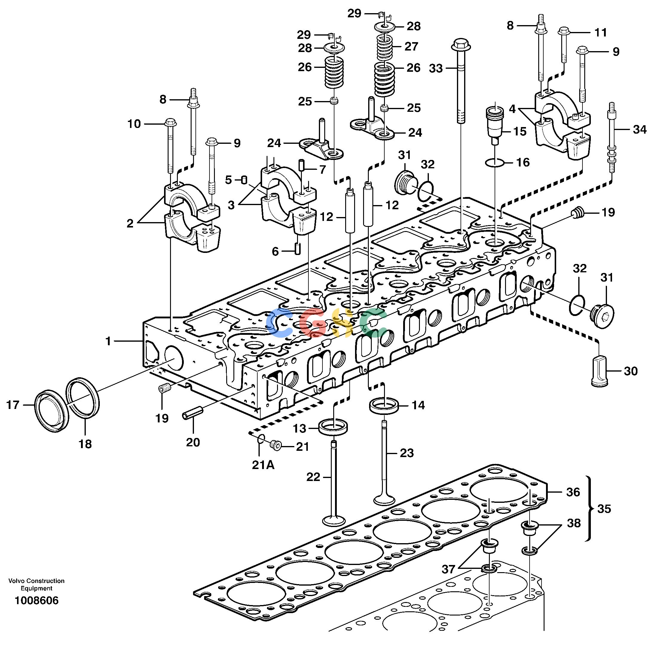 沃尔沃零件查询EC460B Cylinder headS/N 10001-115148277120 S/N -10311-8278900 S/N 10312-NoneNoneENG S/N -250005Autodata Volvo online