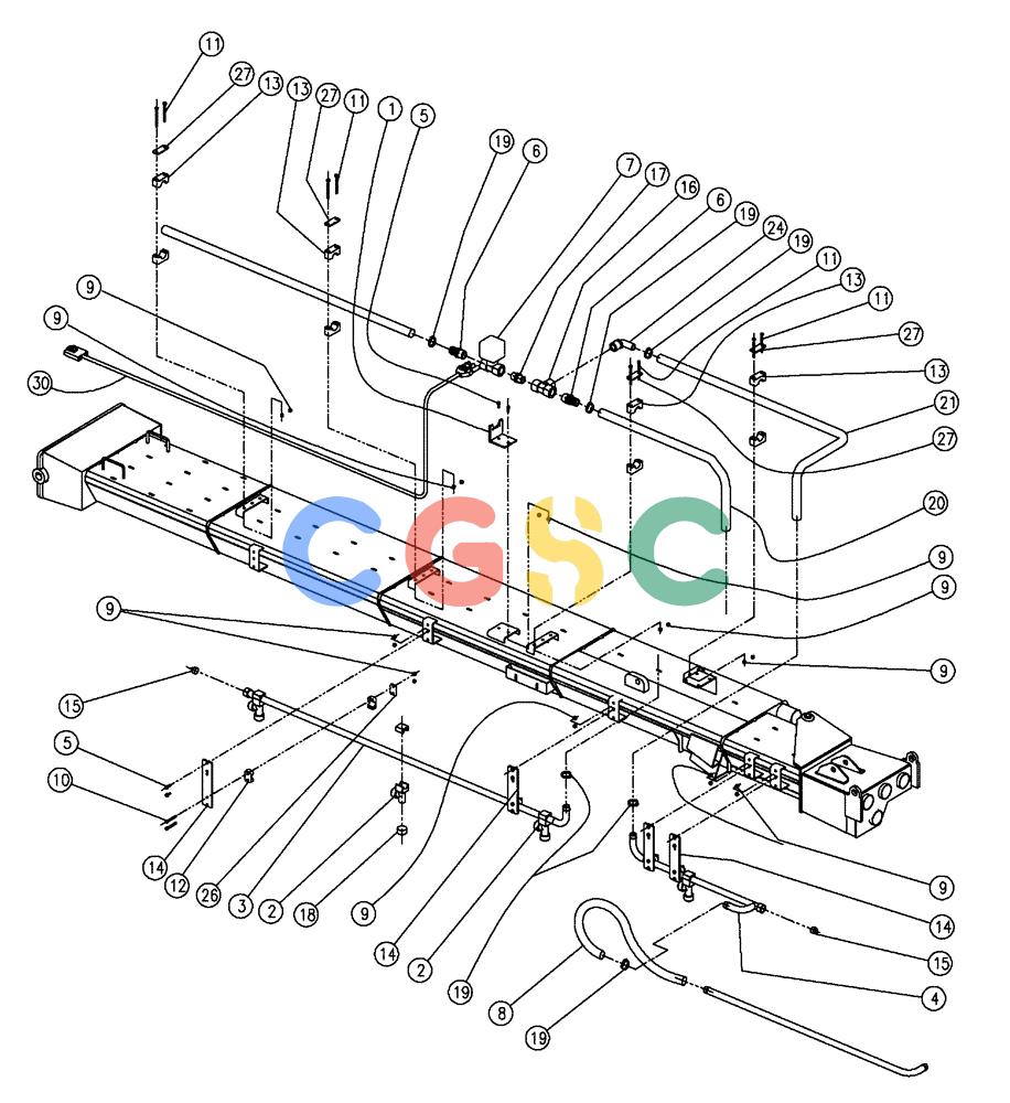 凯斯零件查询(FLX810) - FLEX-AIR APPLICATOR (10/03-8/09) (10-007) - WET BOOM, 2.5”, LH, INNER, 60’ Case Agriculture