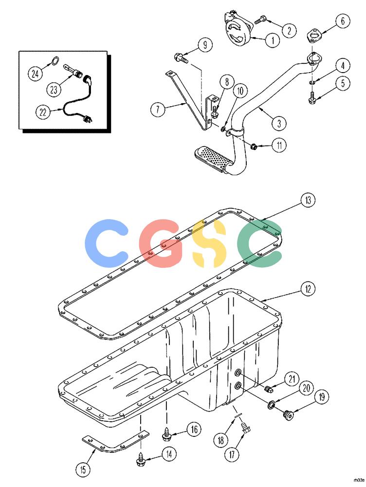 凯斯零件查询(FLX3510) - FLOATER (8/04-8/06) (02-046) - OIL PUMP AND OIL PAN, FLX 3510 Case Agriculture