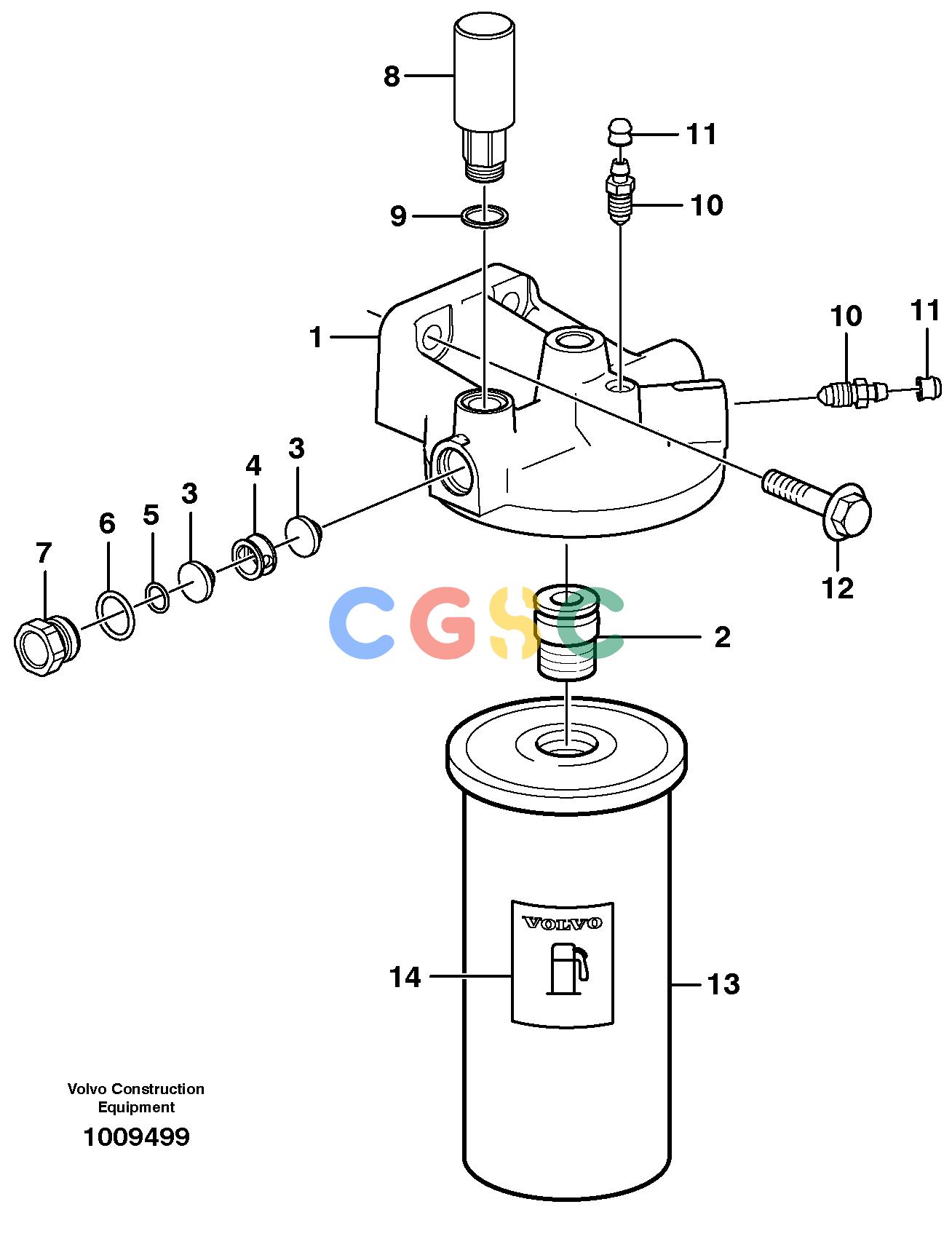 沃尔沃零件查询L150E Fuel filterS/N 8001 - 9455 NoneNoneNoneAutodata Volvo online