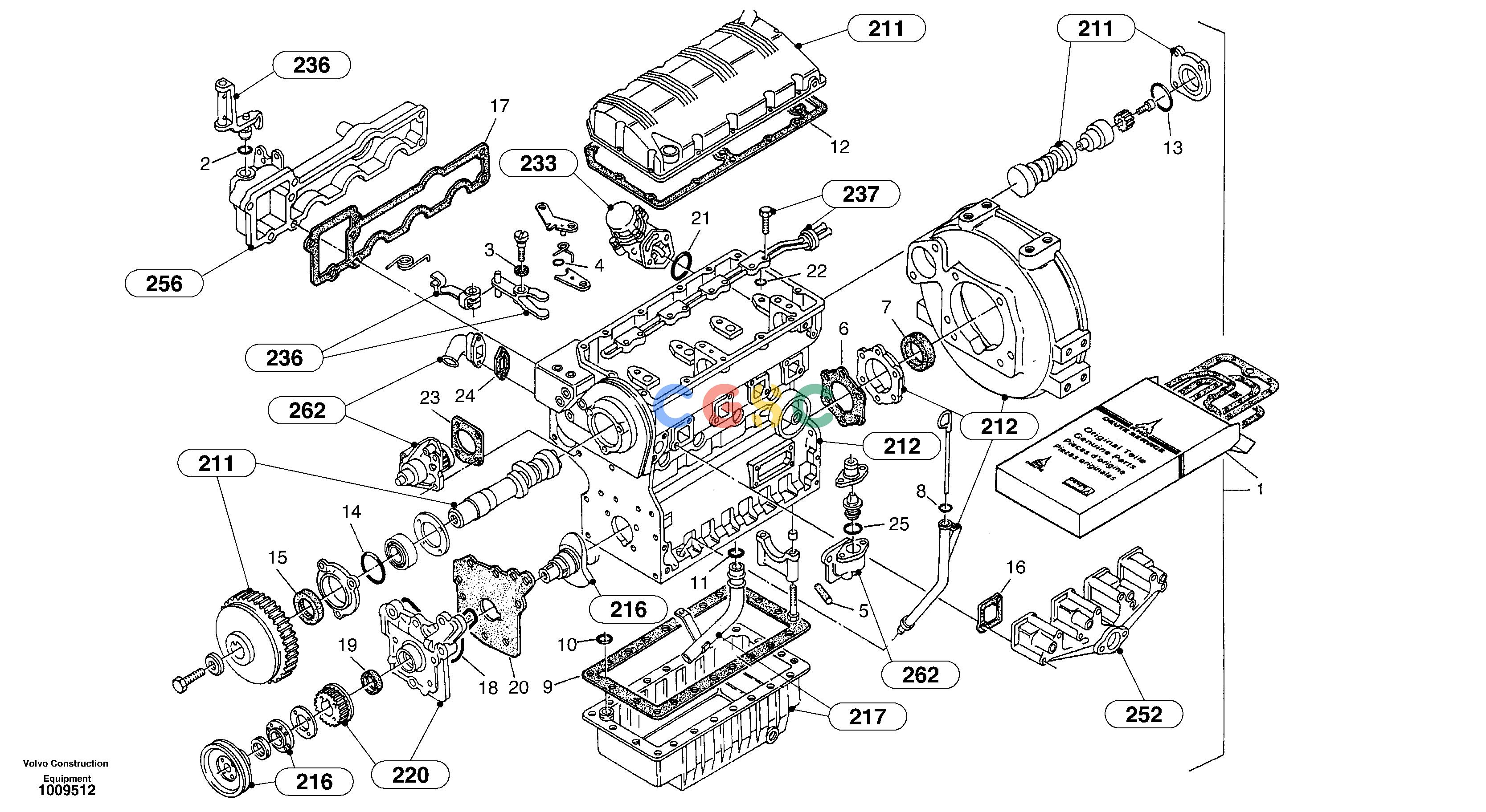 沃尔沃零件查询ZL302C Engine gasket kitSER NO 2404001 - NoneNoneNoneAutodata Volvo online