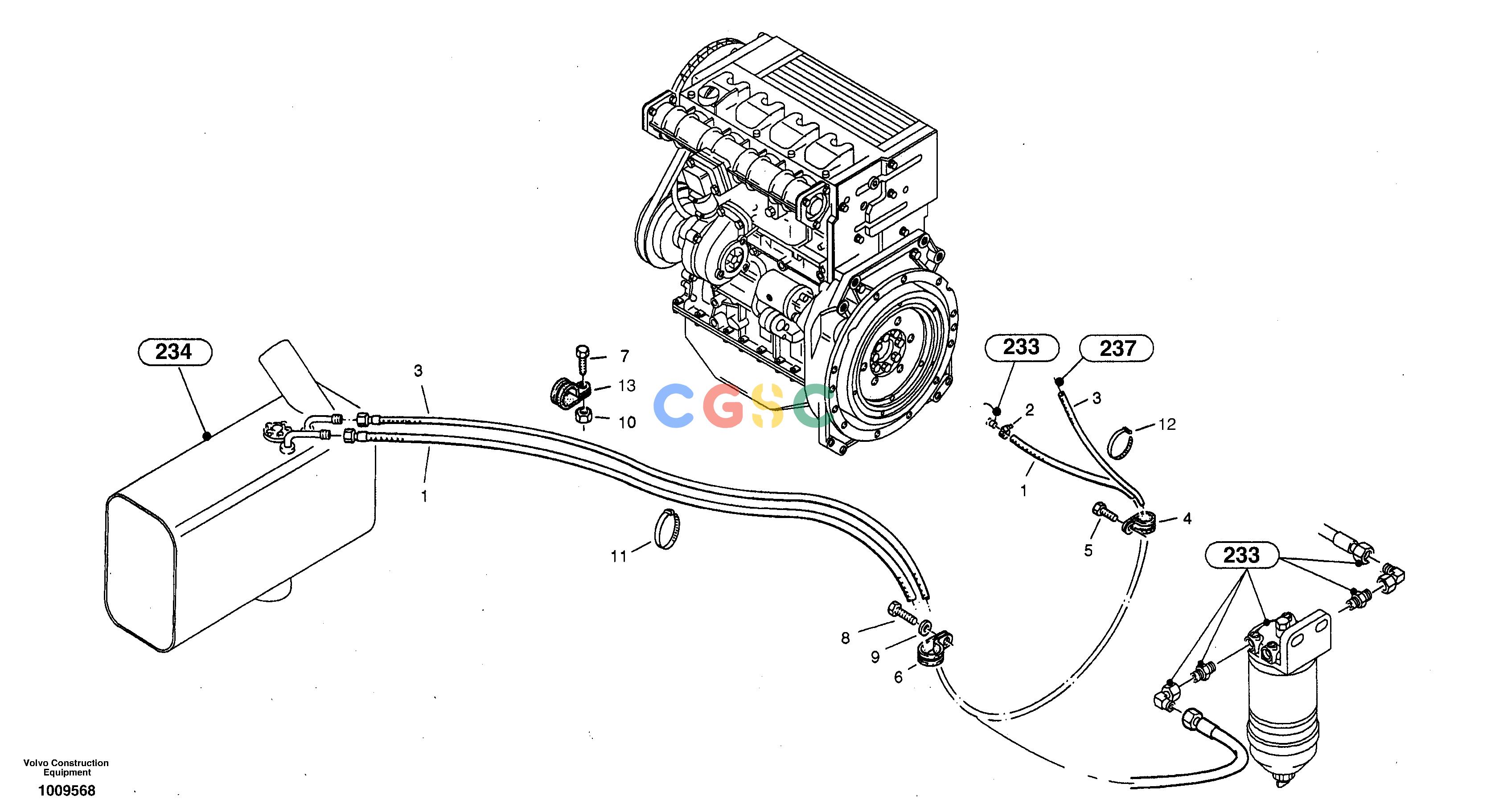 沃尔沃零件查询ZL502C Fuel pipesSER NO 0503001 - NoneNoneNoneAutodata Volvo online