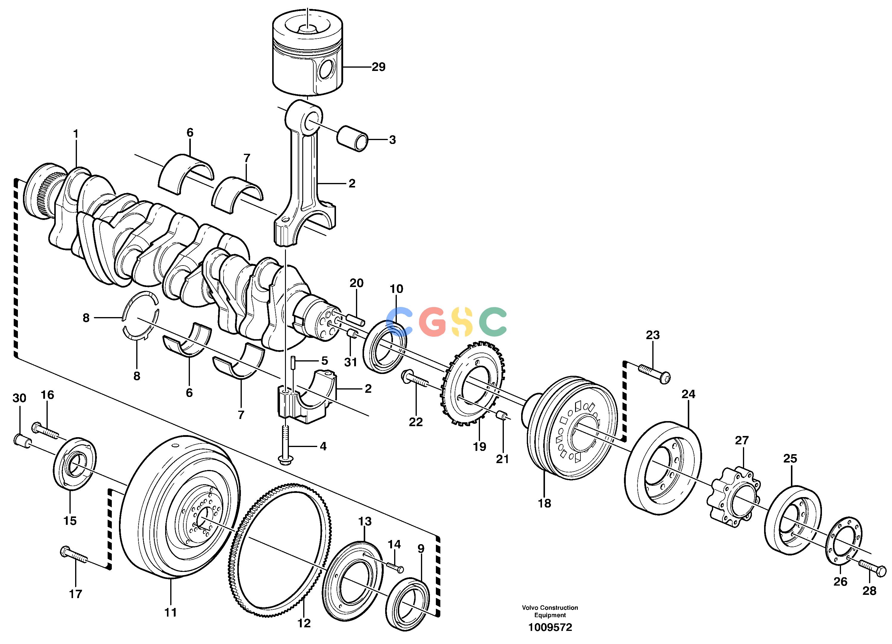 沃尔沃零件查询L120E Crankshaft and related partsS/N 16001 - 19668 SWE, 64001- USA, 70701-BRA NoneNoneNoneAutodata Volvo online