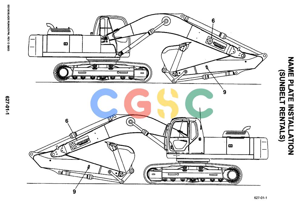神钢零件查询(ED190LC-6E) - BLADE RUNNER EXCAVATOR/DOZER BTW YL03U0136 - YL03U0292 (1/05-12/06) (06-005[01]) - NAME PLATE INSTALLATION (SUNBELT RENTALS) Kobelco