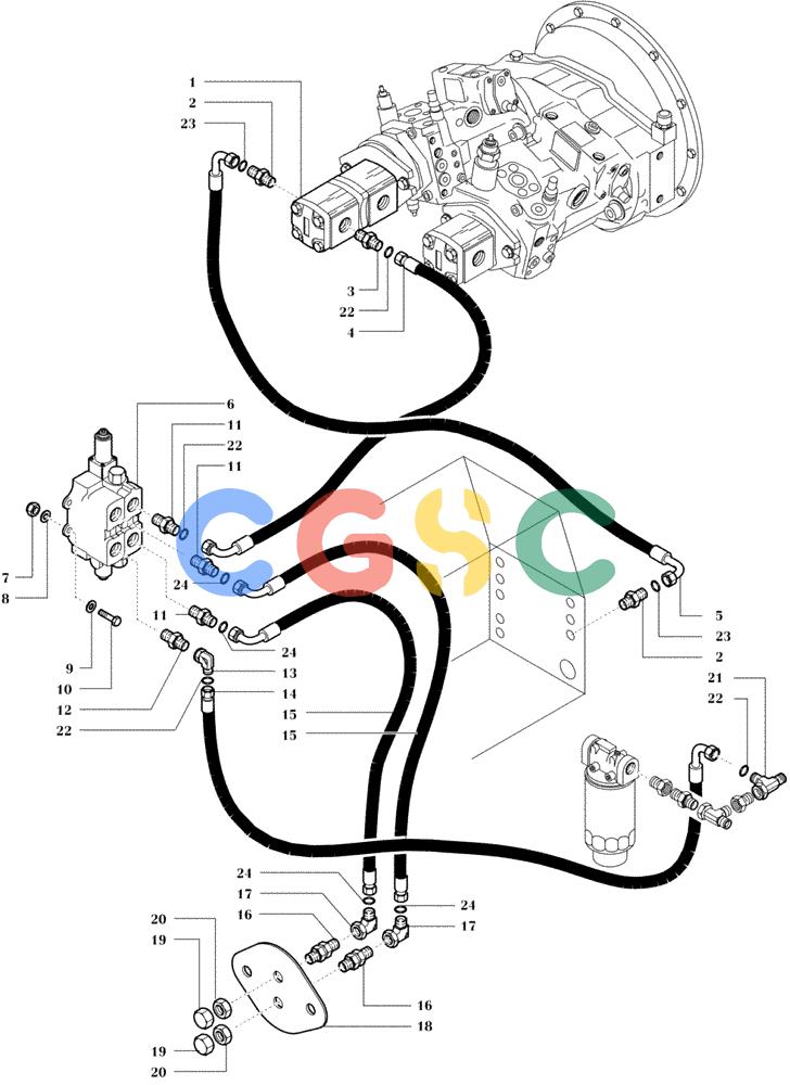 纽荷兰零件查询(FD80) - CRAWLER DOZER (1/98-) (9.555[01]) - REAR HYDRAULIC FUNCTION New Holland Constructuion