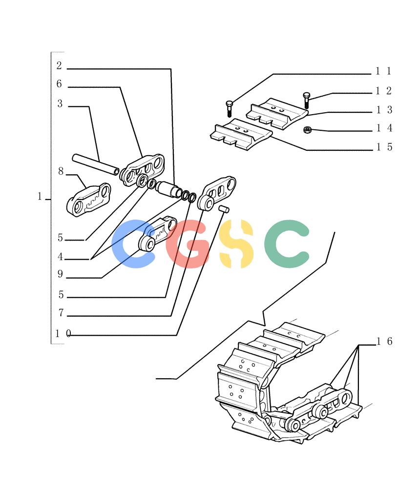 纽荷兰零件查询(DC180PS) - CRAWLER DOZER (11/00-) (9.347[01]) - SALT CHAIN - SHOES (L=610 MM) - OPTIONAL CODE 76071199 New Holland Constructuion