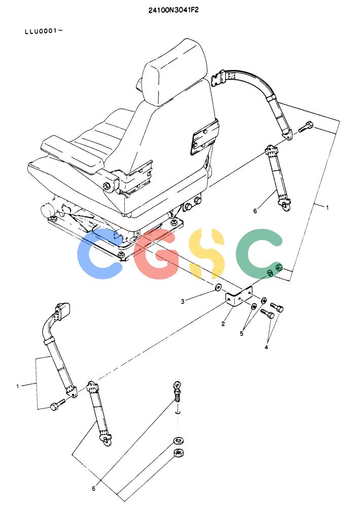 神钢零件查询(K909LC) - MARK II EXCAVATOR ASN LLU-0001 (1/87-12/03) (08-003) - BELT ASSY, SEAT Kobelco