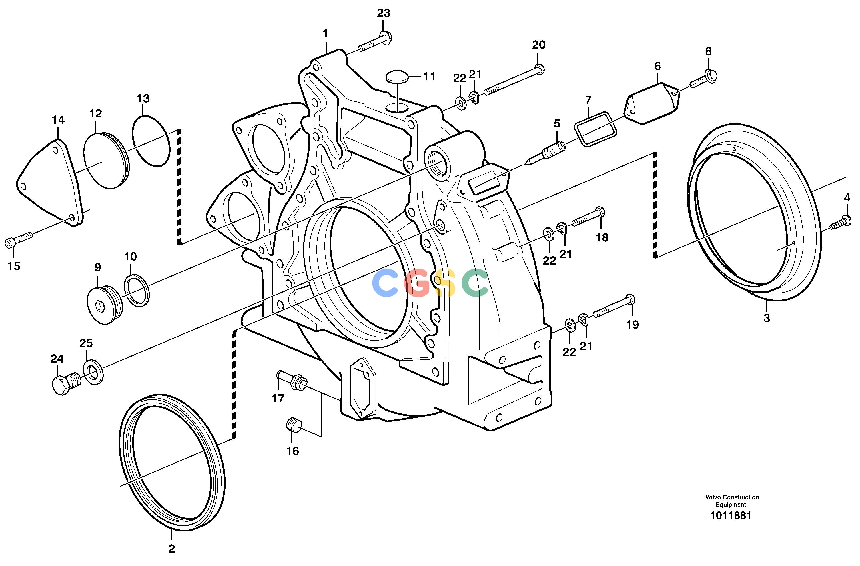 沃尔沃零件查询L330E Flywheel housingNone NoneNoneNoneAutodata Volvo online