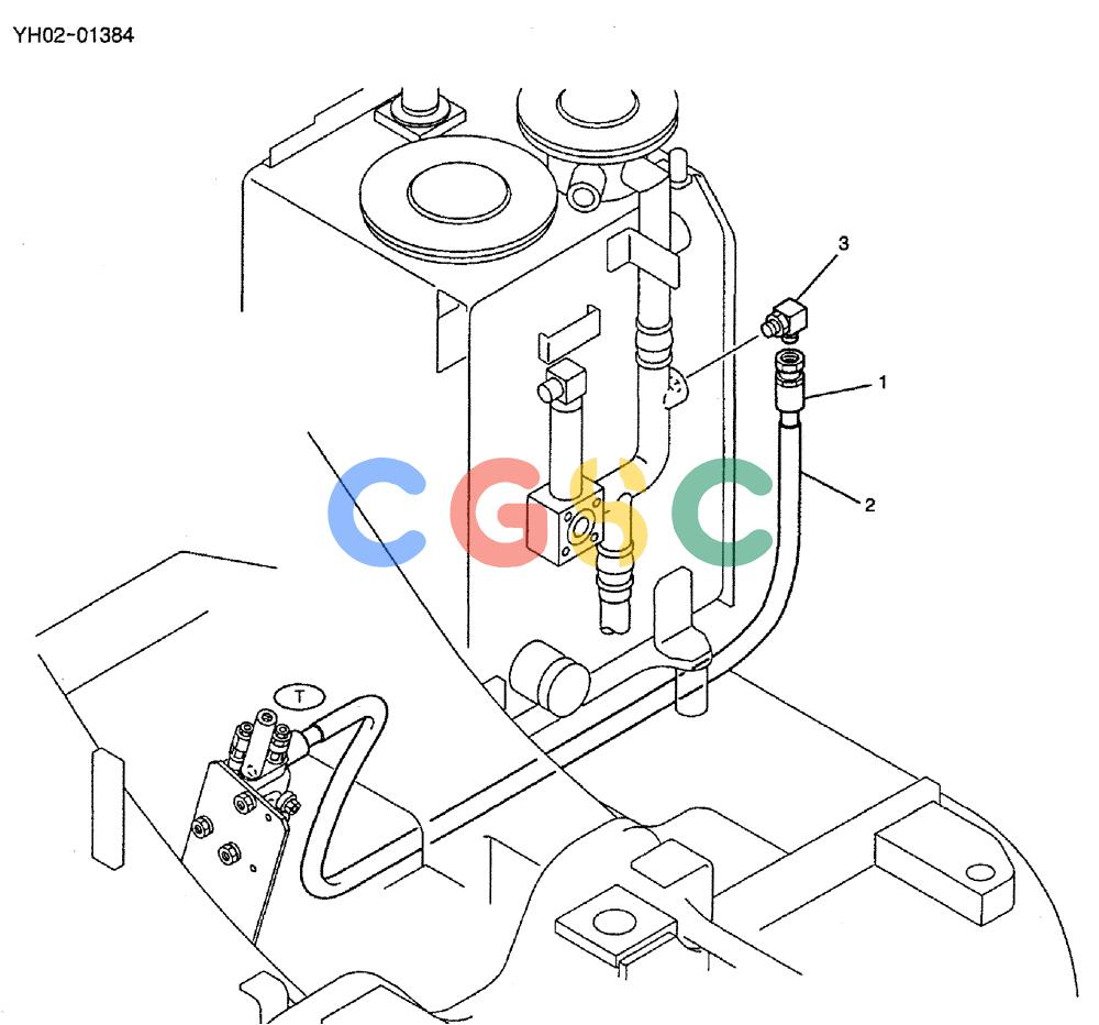 神钢零件查询(ED150) - BLADE RUNNER EXCAVATOR/DOZER ASN YH02-01384 (4/02-12/03) (01-006) - HYD LINES, RETURN Kobelco