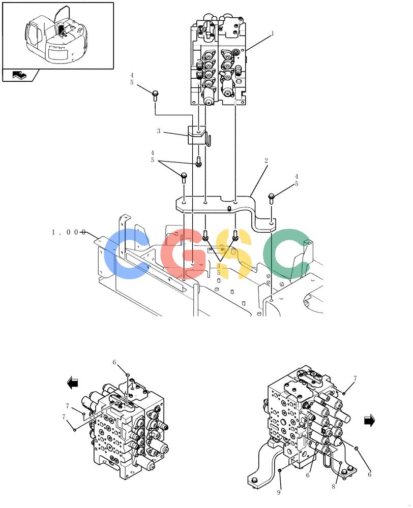 纽荷兰零件查询(E235BSR) - CRAWLER EXCAVATOR (5/07-) (1.050[02]) - HYDRAULIC CONTROL VALVE New Holland Constructuion