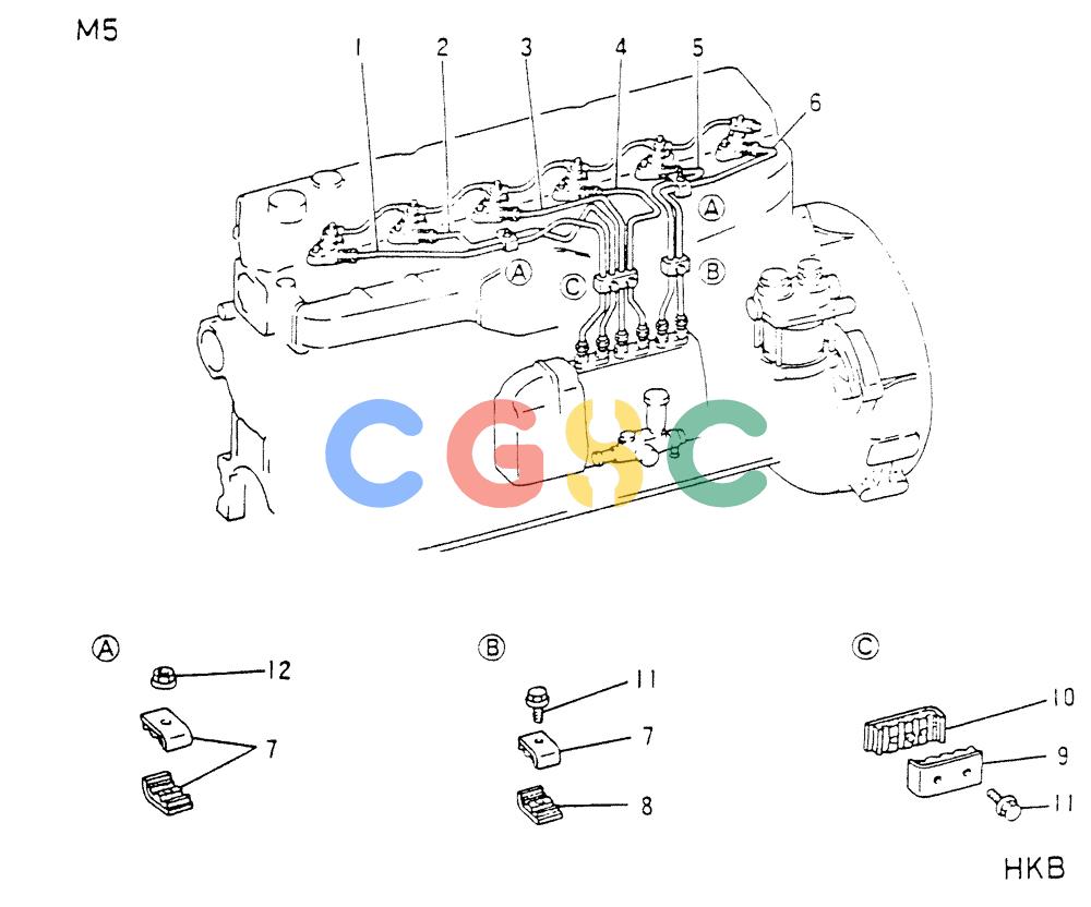 神钢零件查询(6D16-T) - MITSUBISHI DIESEL ENGINE - K907 & MD180LC (1/87-12/06) (03-016) - FUEL INJECTION PIPE Kobelco