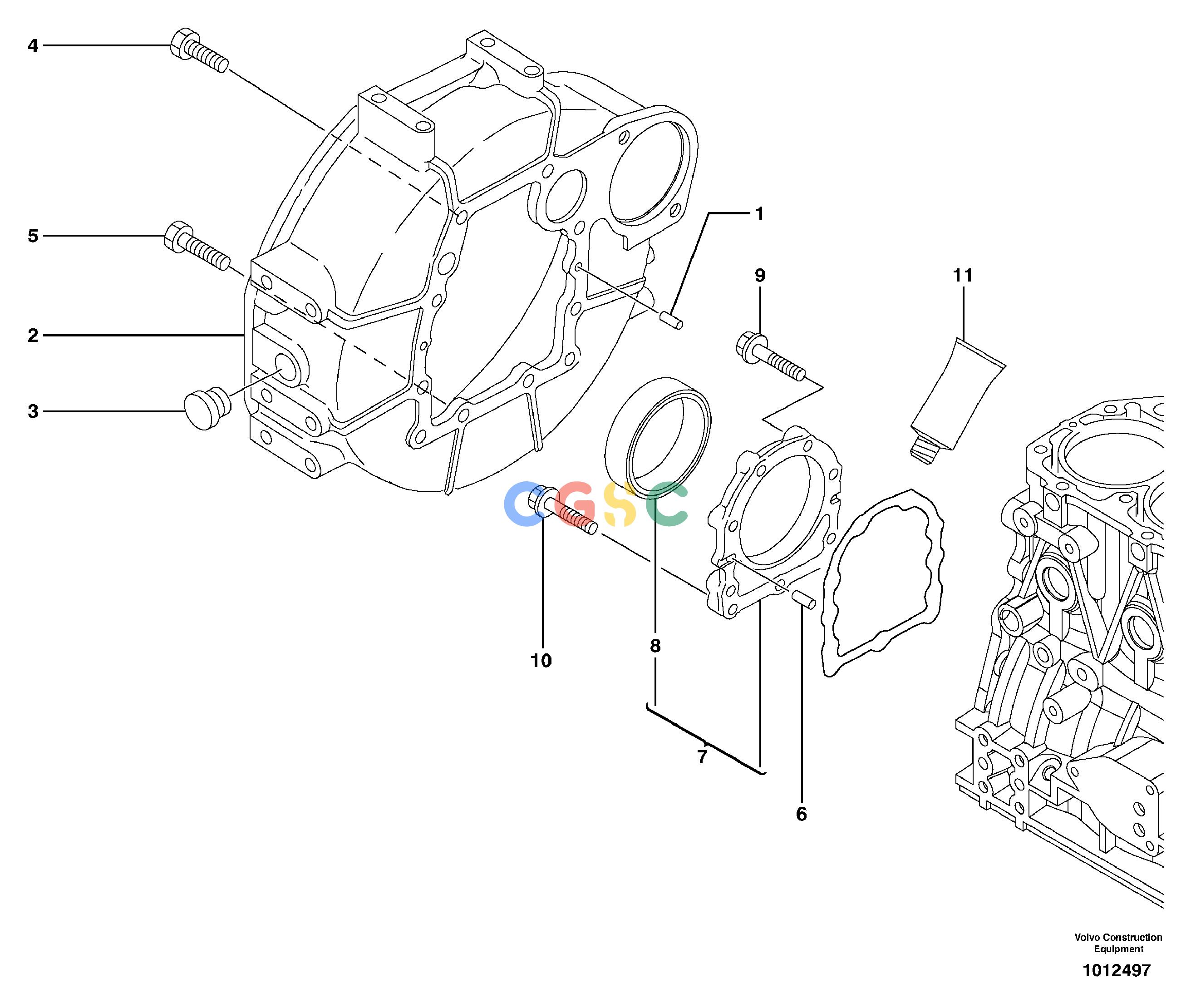 沃尔沃零件查询MC70B Flywheel housingS/N 71000 -11858382-NoneVOE11858382NoneAutodata Volvo online