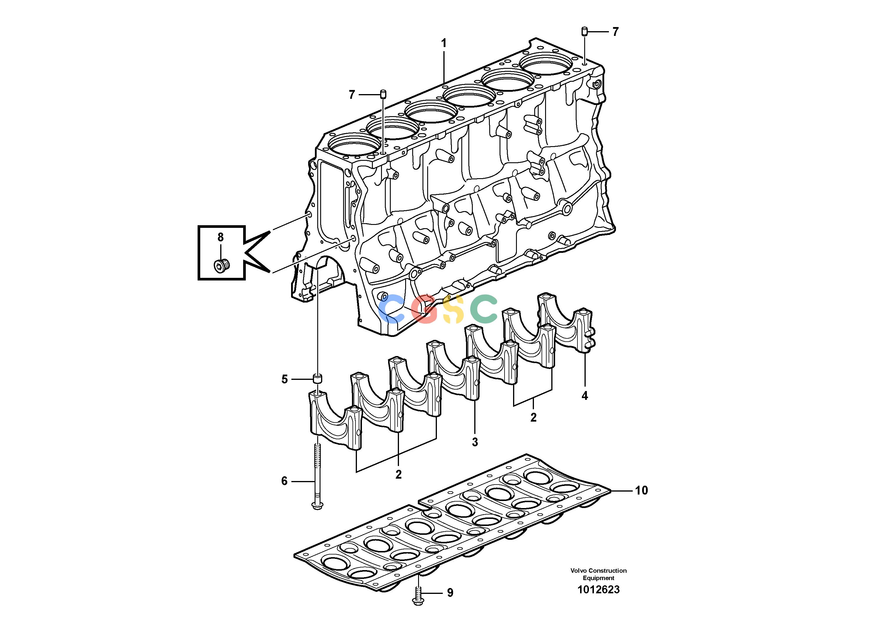 沃尔沃零件查询L150E Cylinder blockS/N 8001 - 9455 NoneNoneNoneAutodata Volvo online