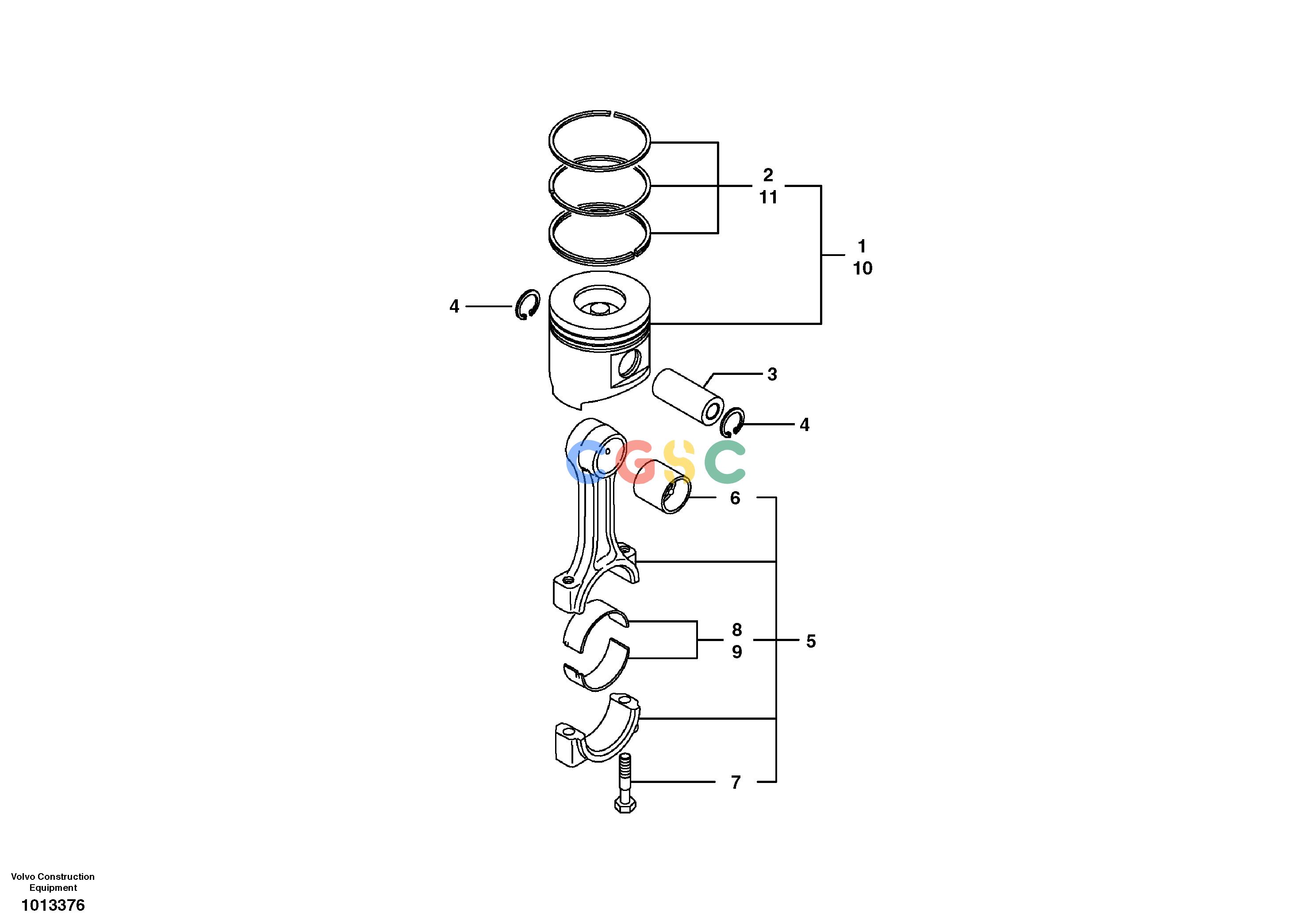 沃尔沃零件查询ECR88 Connecting rod and pistonS/N 10001-140108279041-8279042NoneNoneNoneAutodata Volvo online