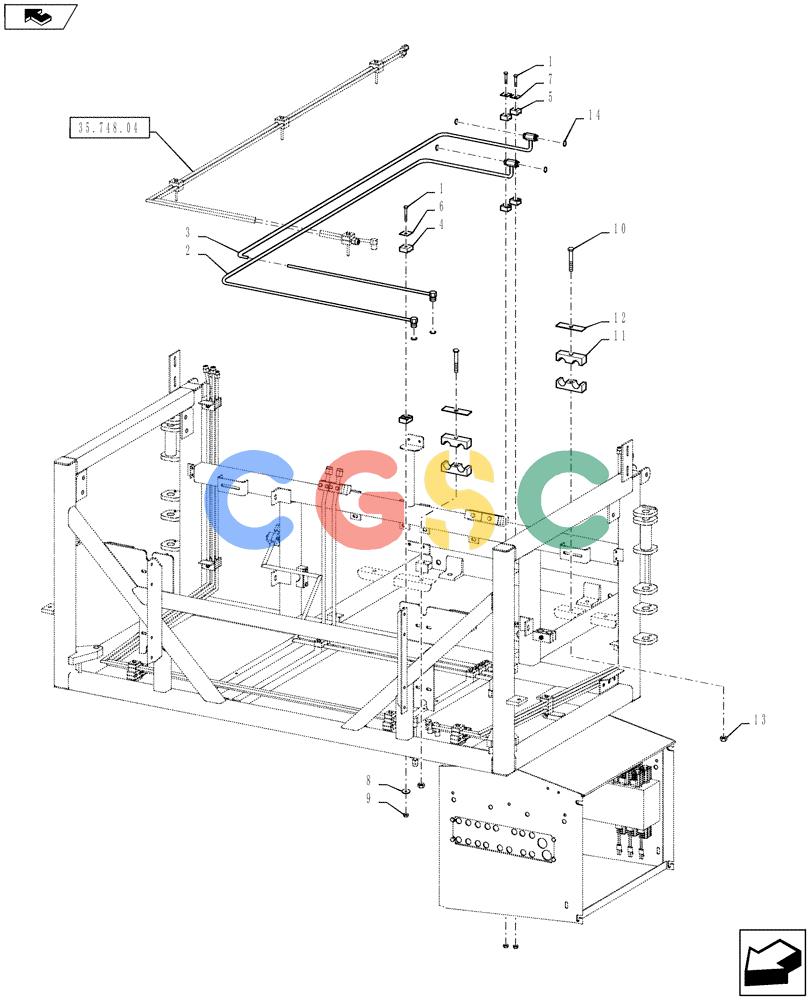 凯斯零件查询(810) - FLEX-AIR APPLICATOR - 2012 (2/12-) (35.748.11) - 6" AUGER HYDRAULIC TUBES, DOUBLE AND TRIPLE BIN Case Agriculture