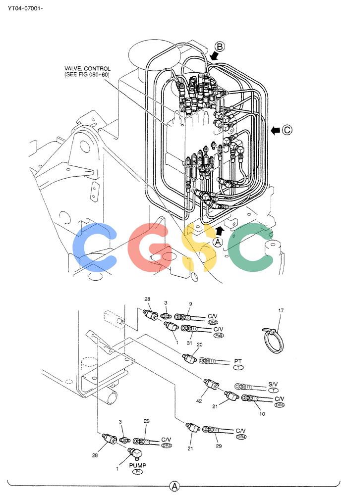纽荷兰零件查询(BREAKER) - NIBBLER/BREAKER ATTACHMENT - E70SR ASN YT04-07001 (01-030[01]) - CONTROL LINES, MAIN (BREAKER) New Holland Constructuion
