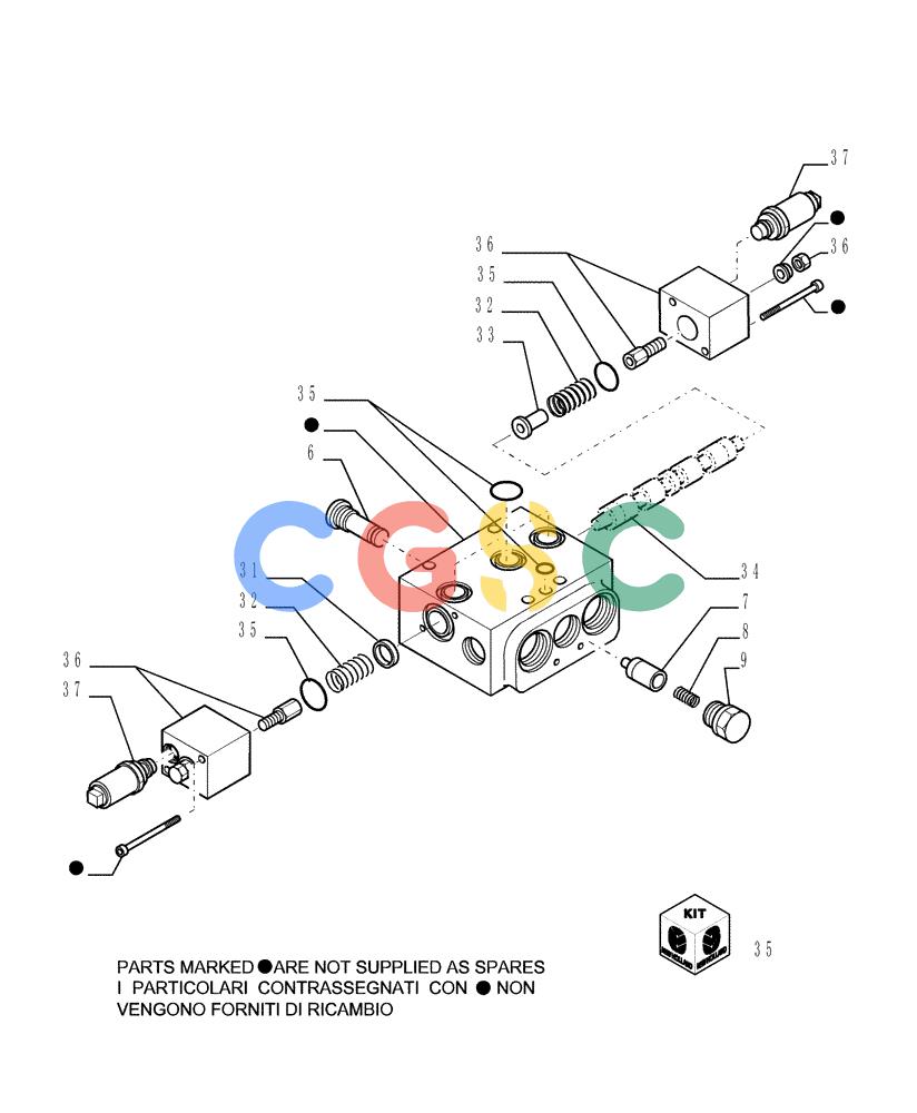纽荷兰零件查询(DC150.B) - CRAWLER DOZER TIER 2 (3/03-) (3.436[05]) - EQUIPMENT CONTROL VALVE - VERSION (01-02-03) New Holland Constructuion