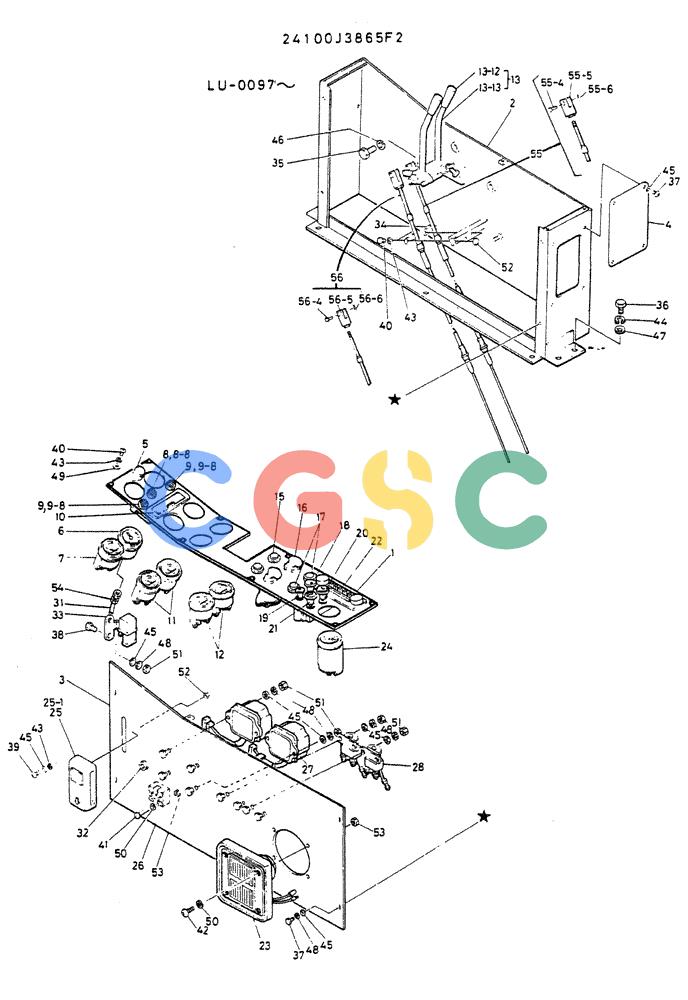 神钢零件查询(K935) - EXCAVATOR SUPPLEMENT ASN LU00154 (1/76-12/03) (07-010) - PANEL ASSY, INST (FOR COLD REGIONS) Kobelco